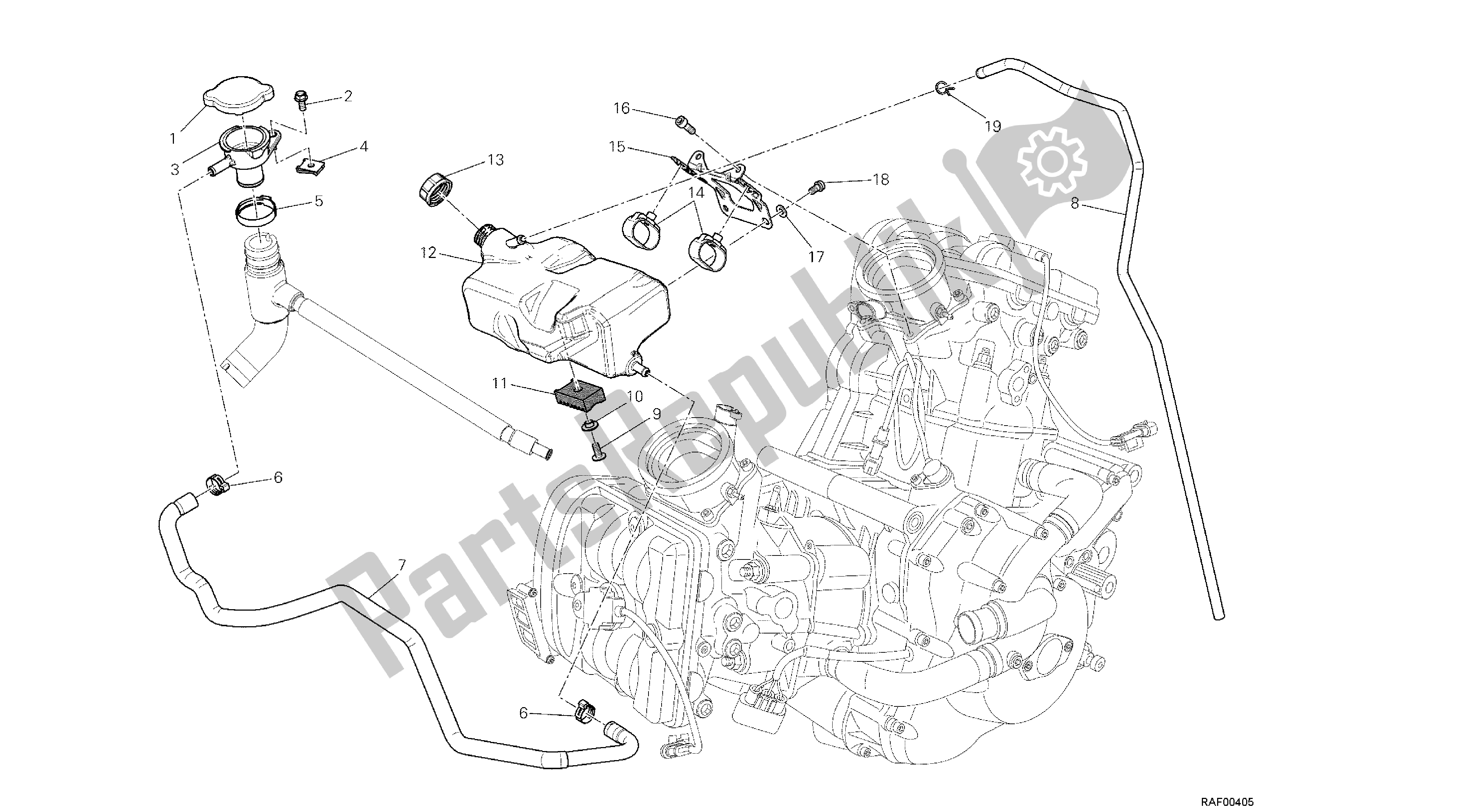 Tutte le parti per il Disegno 31a - Serbatoio, Serbatoio D'acqua [mod: Dvl; Xs T: A Us, Bra, Ch N, E Ur, F Ra, Jap, Th Ai] Group Fr Ame del Ducati Diavel 1200 2013