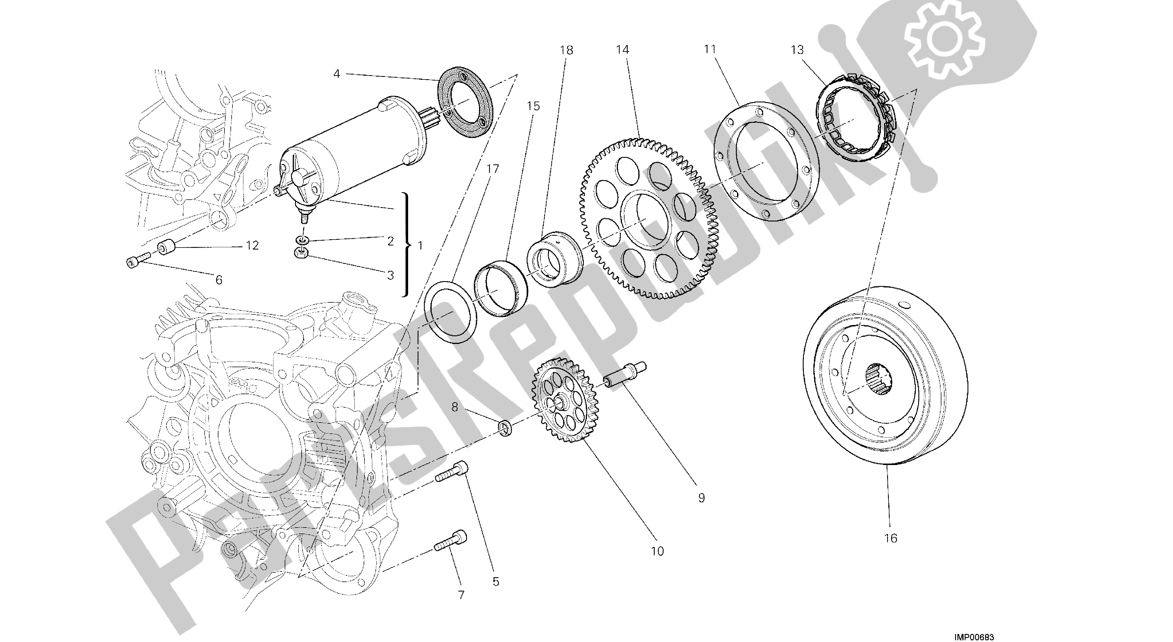 Alle onderdelen voor de Tekening 012 - E Lec Tri C Start En Ontsteking [mod: Dvl; Xs T: A Us, Bra, Ch N, E Ur, F Ra, Jap, Th Ai] Groep Engi Ne van de Ducati Diavel 1200 2013