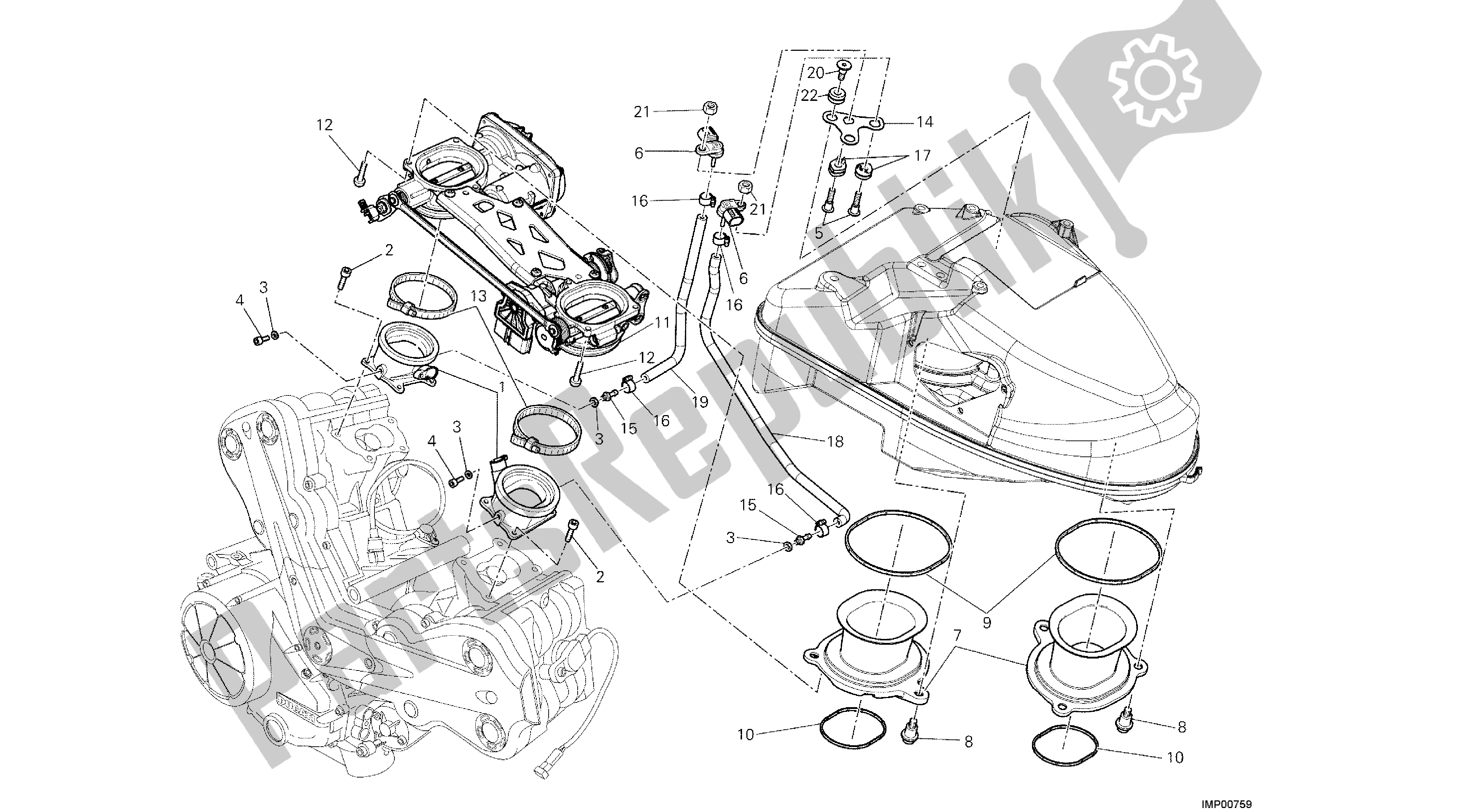 Todas las partes para Dibujo 017 - Cuerpo Del Acelerador [mod: Dvl; Xst: Aus, B Ra, Eur, Fra, Jap] Grupo Engi Ne de Ducati Diavel 1200 2013