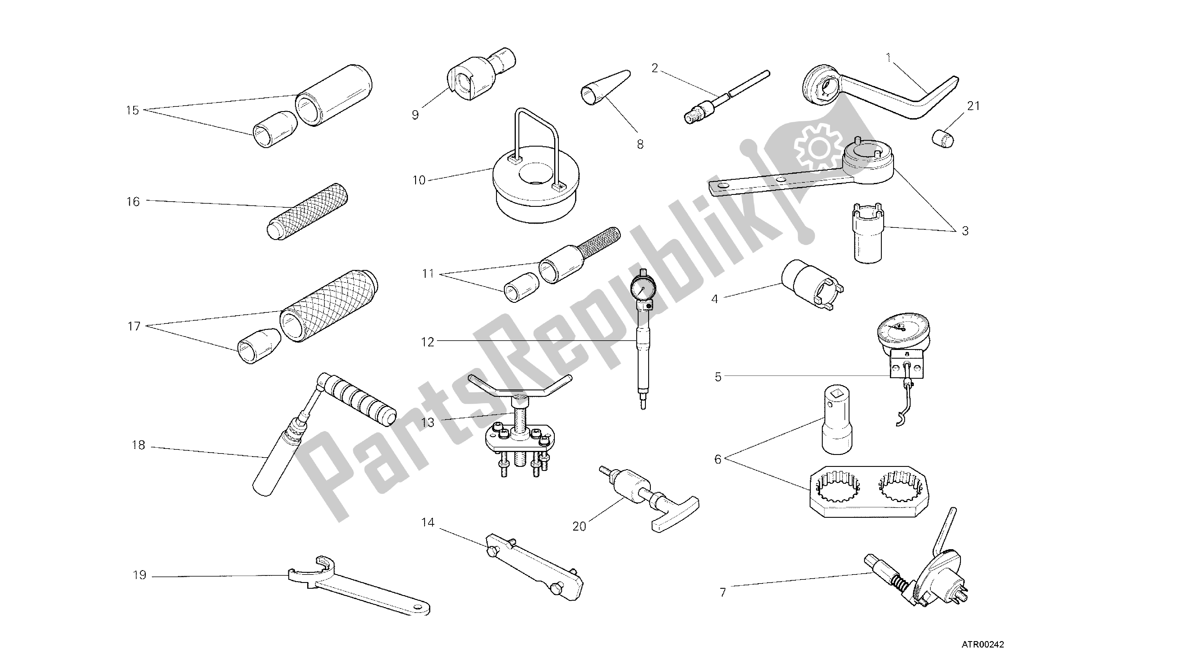 Tutte le parti per il Disegno 01a - Strumenti Di Servizio Di Hop Hop Works [mod: Dvl; Xs T: A Us, Bra, Ch N, E Ur, F Ra, Jap, Th Ai] Group Group del Ducati Diavel 1200 2013