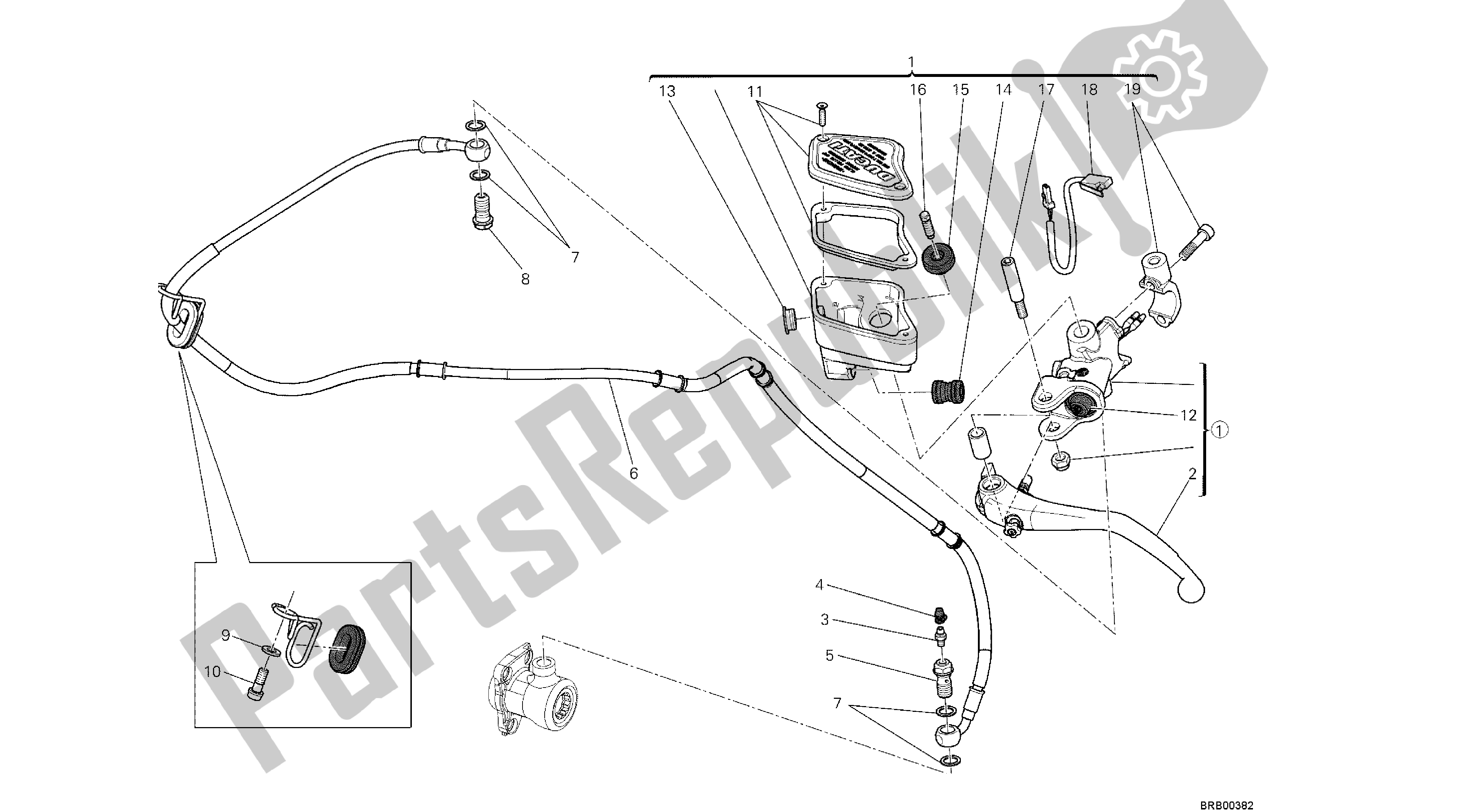 Alle onderdelen voor de Tekening 023 - Koppelingshoofdcilinder [mod: Dvl; Xs T: A Us, Bra, Ch N, E Ur, F Ra, Jap, Th Ai] Groep Fr Ame van de Ducati Diavel 1200 2013