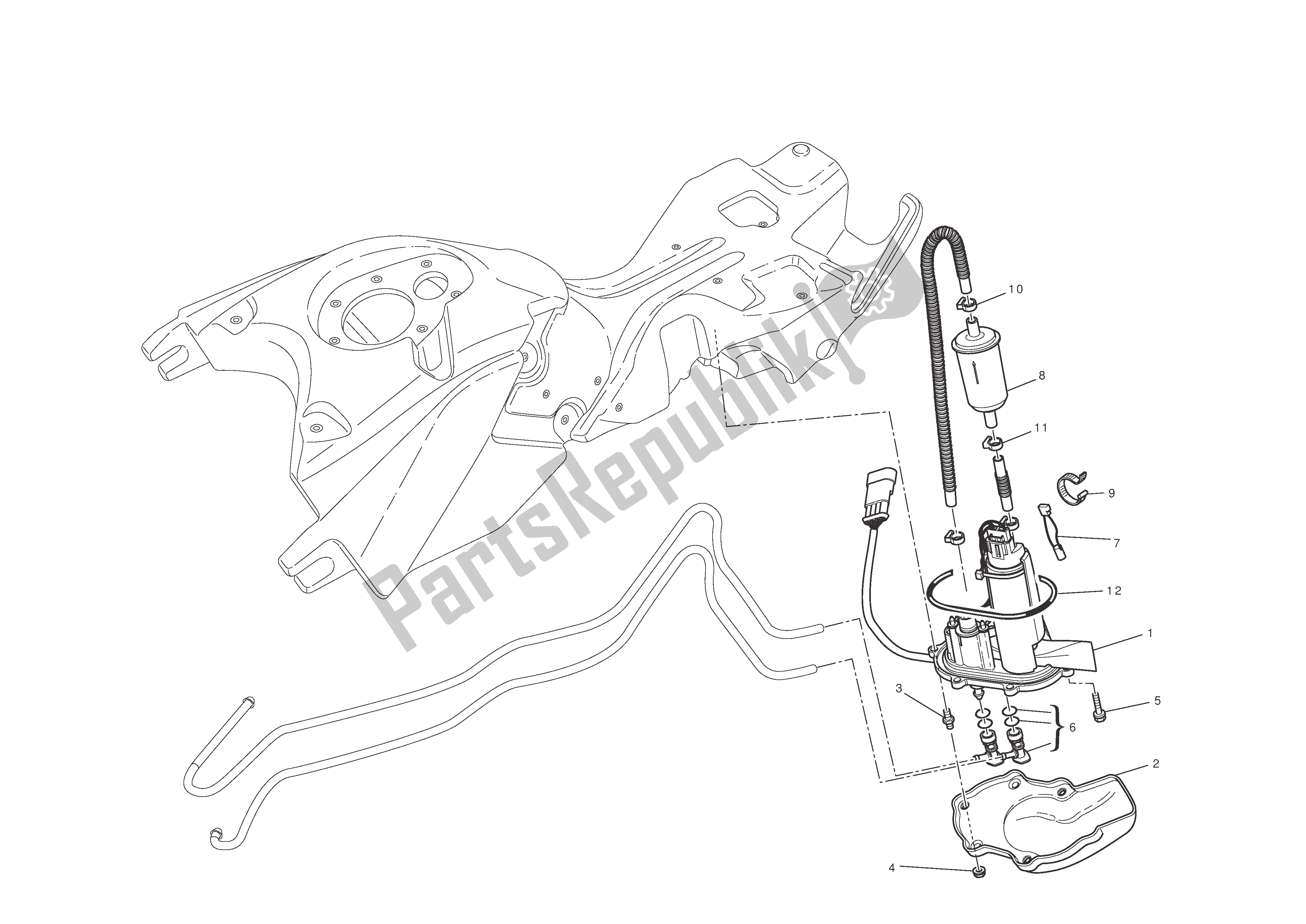 Todas las partes para Sistema De Combustible de Ducati Hypermotard EVO 1100 2012