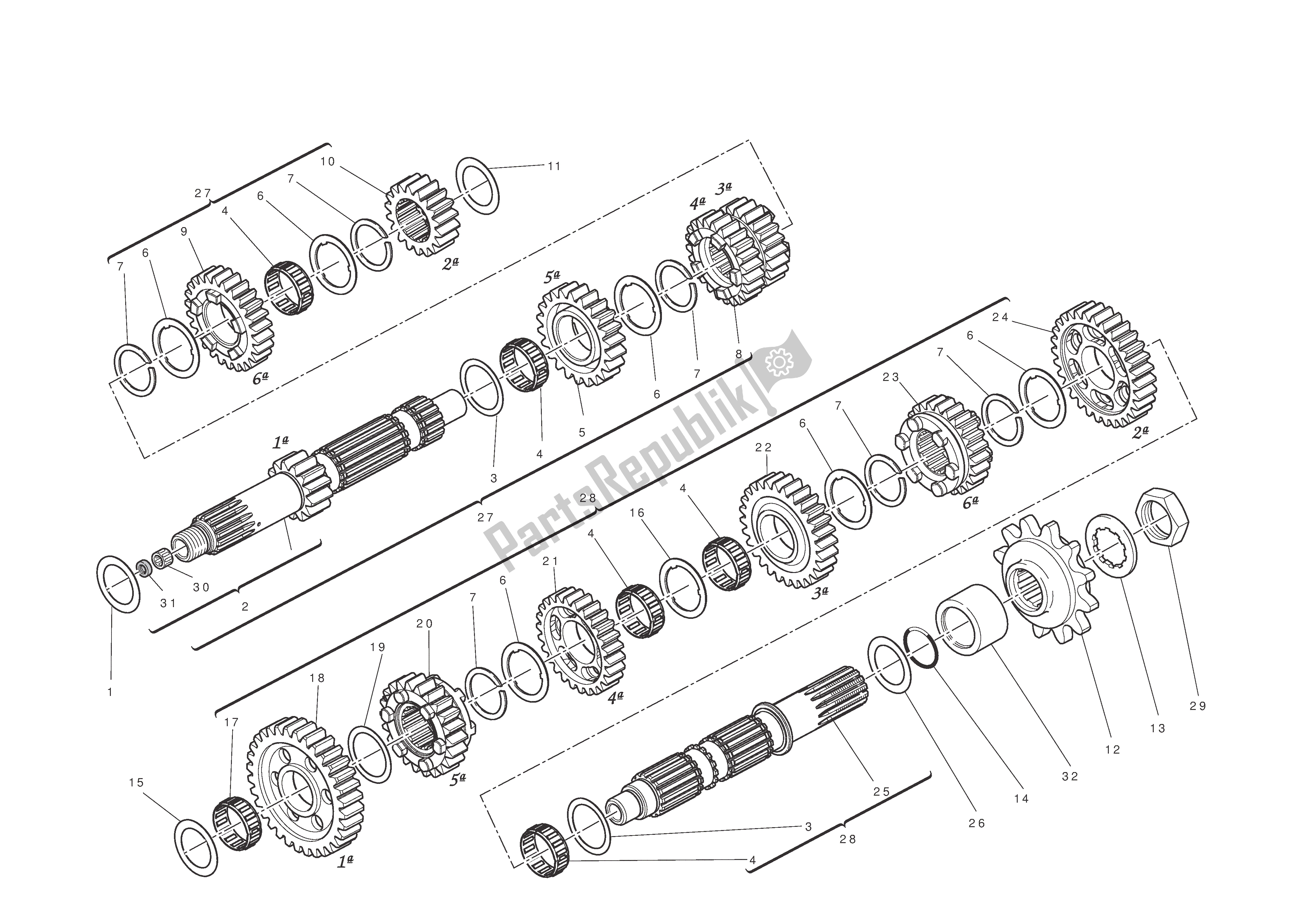 Todas las partes para Caja De Cambios de Ducati Hypermotard EVO 1100 2012