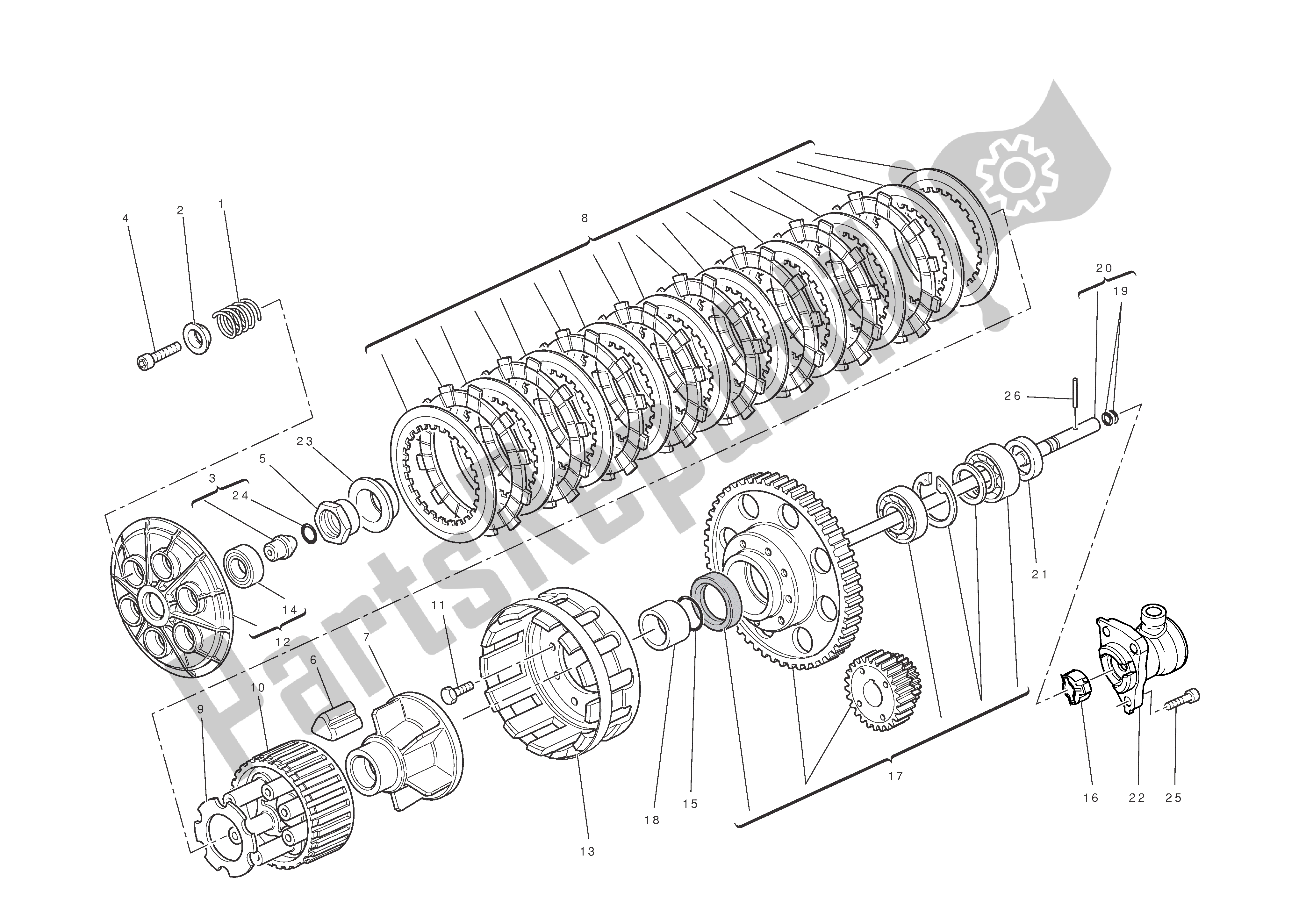 Todas las partes para Embrague de Ducati Hypermotard EVO 1100 2012