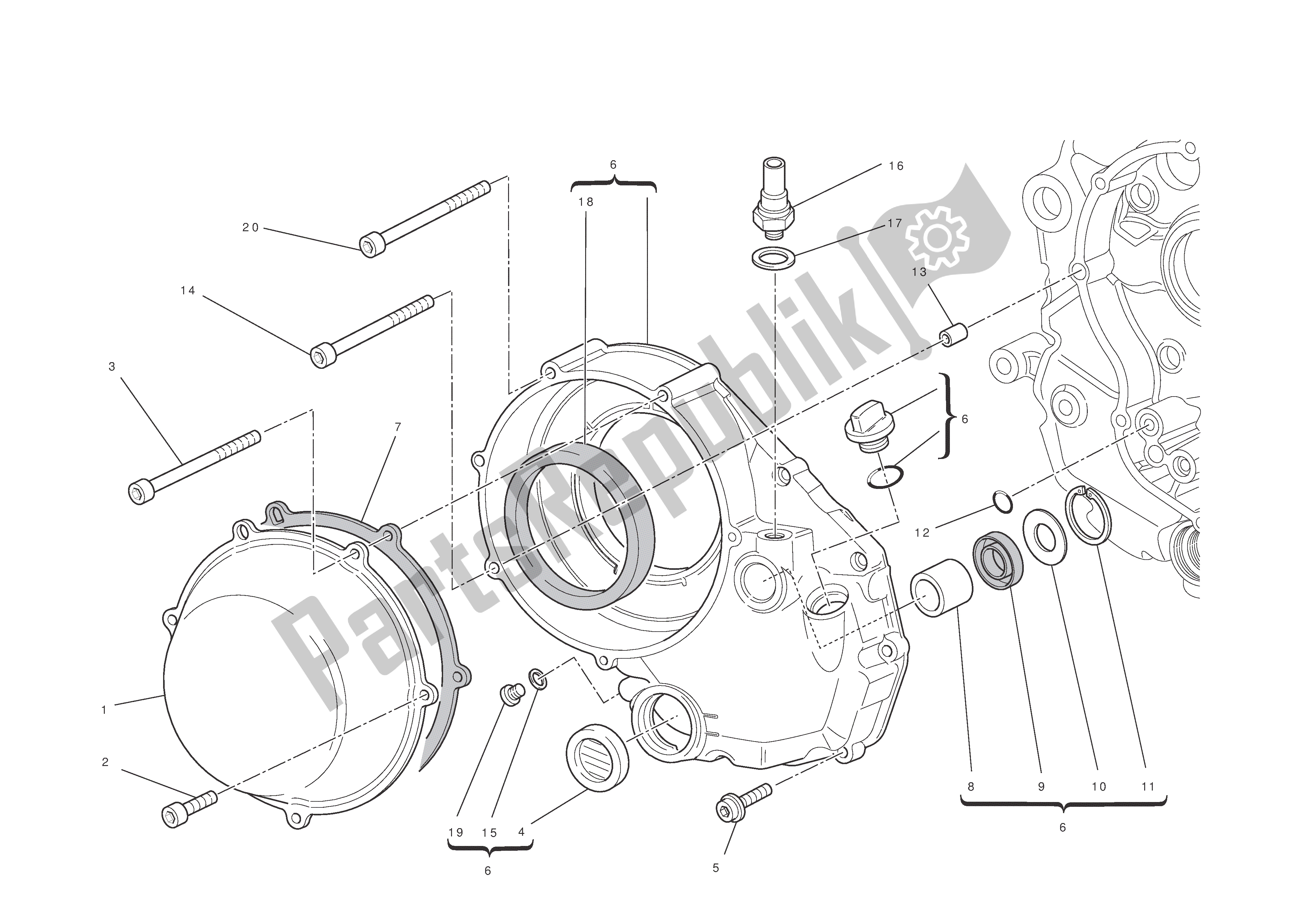 Todas las partes para Tapa Del Cárter Del Lado Del Embrague de Ducati Hypermotard EVO 1100 2012