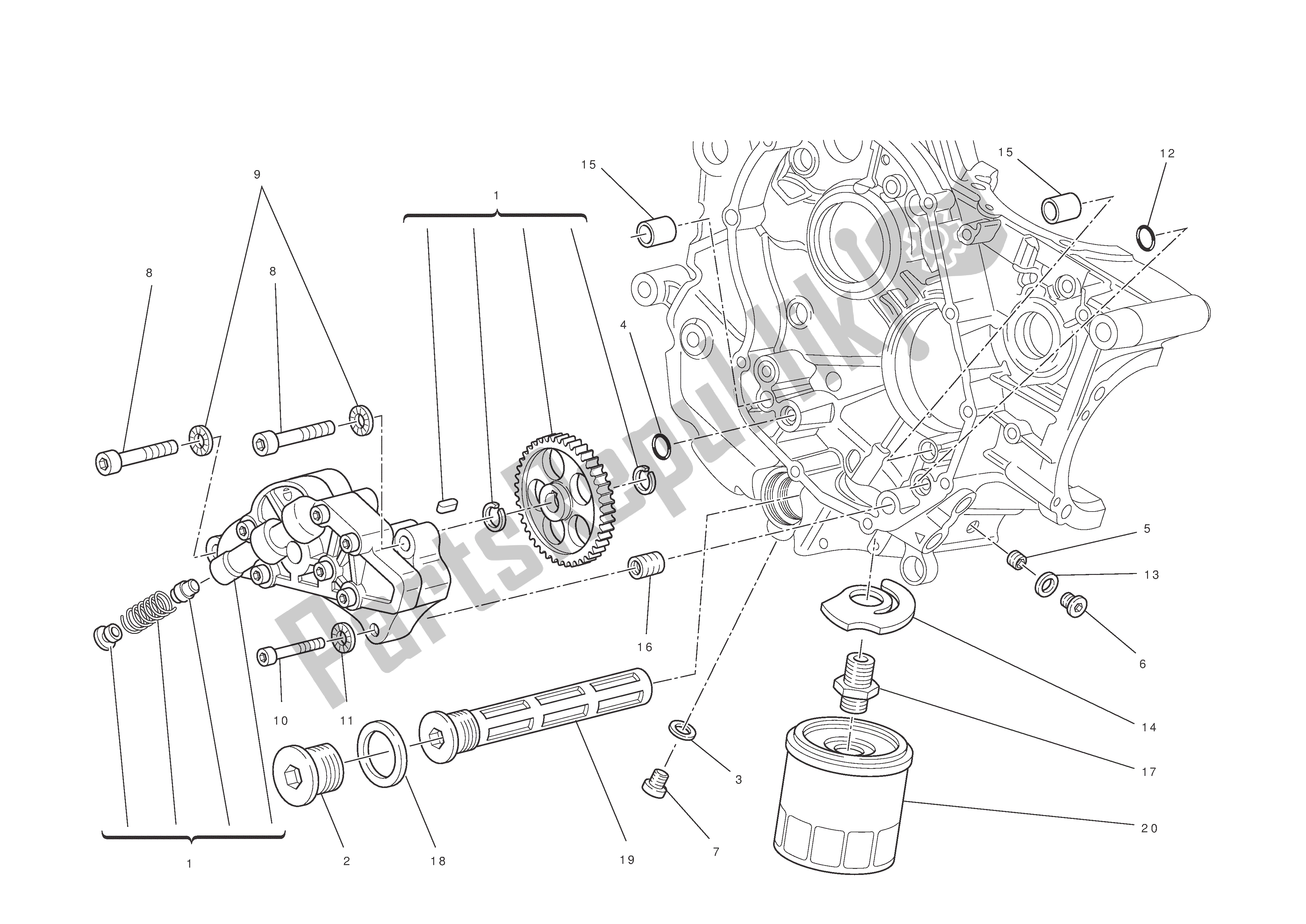 Todas las partes para Filtros Y Bomba De Aceite de Ducati Hypermotard EVO 1100 2012