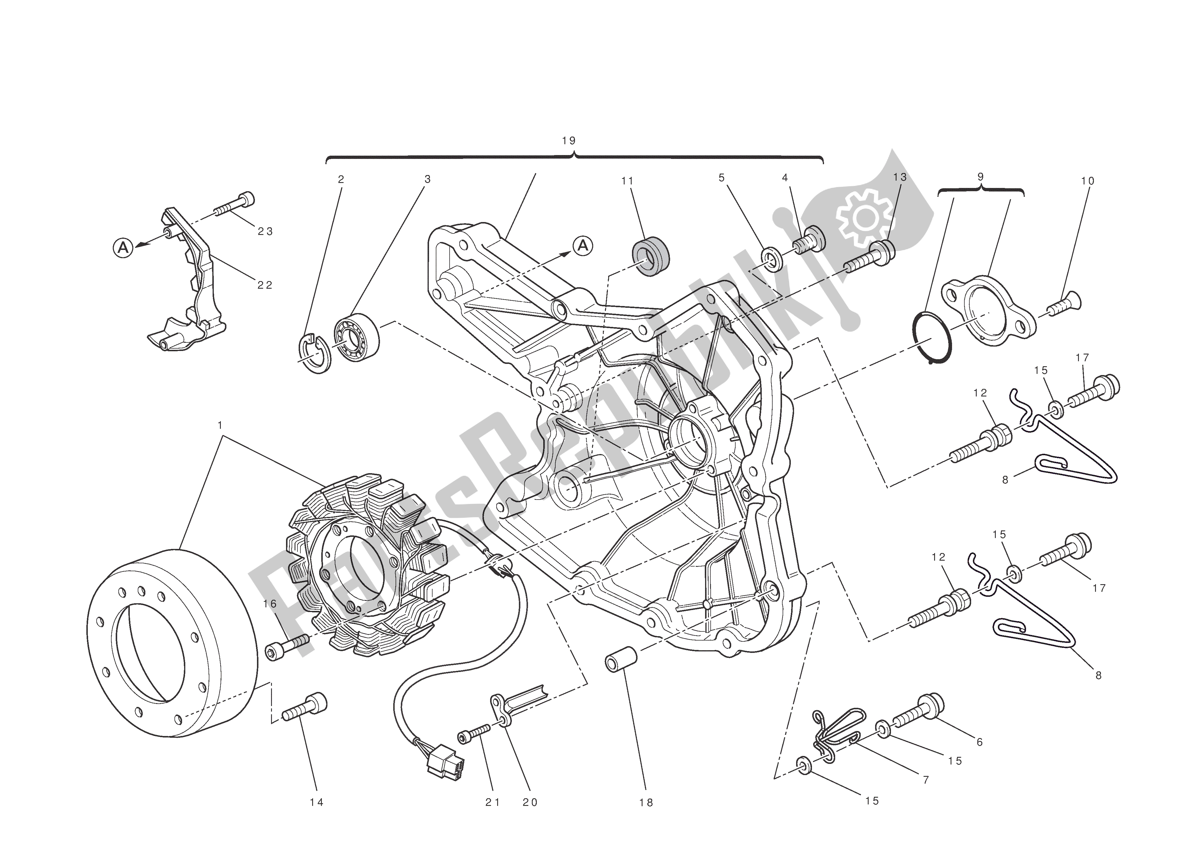 Todas las partes para Tapa Del Cárter Del Lado Del Alternador de Ducati Hypermotard EVO 1100 2012