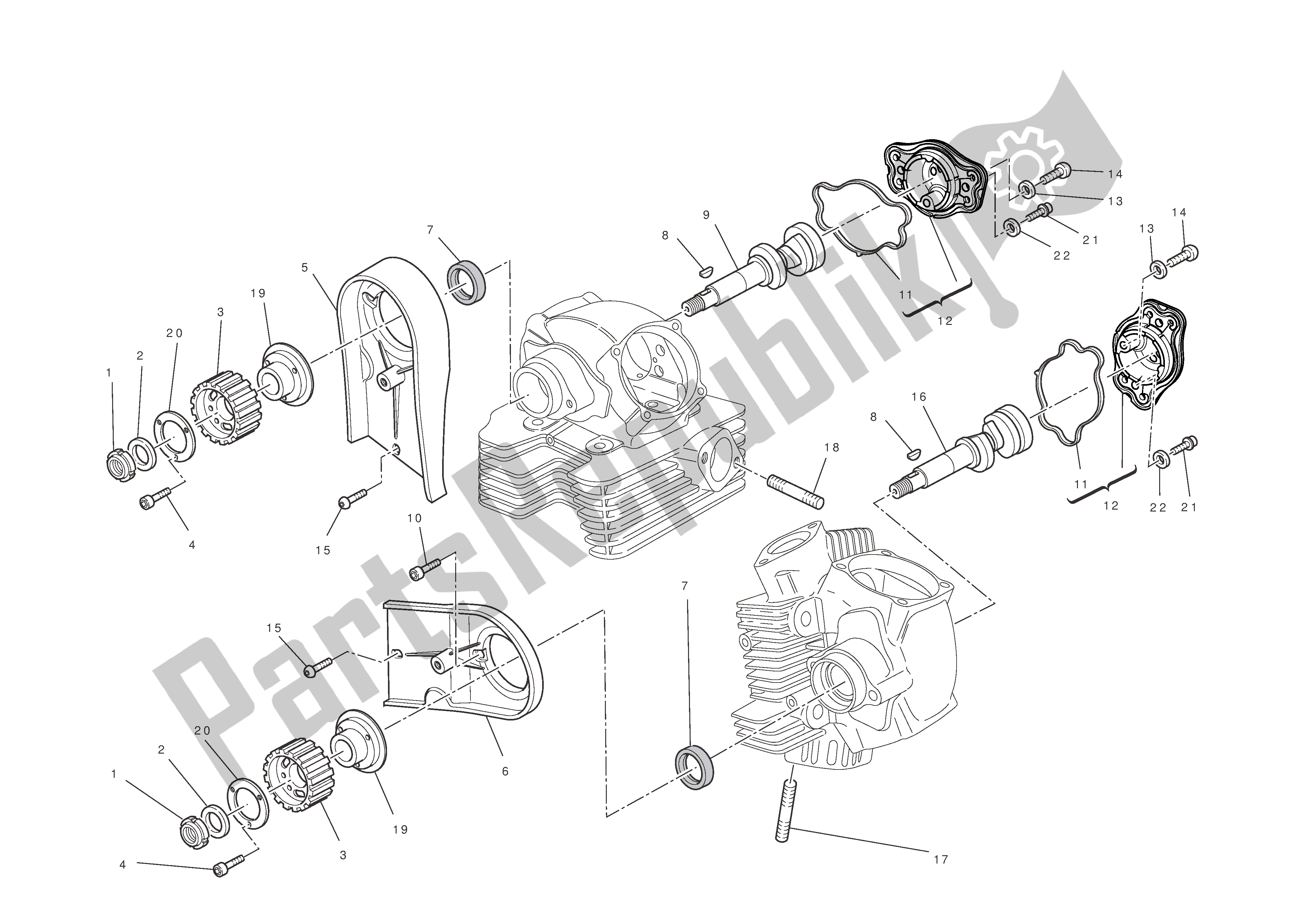 Todas las partes para Culata: Sistema De Tiempo de Ducati Hypermotard EVO 1100 2012