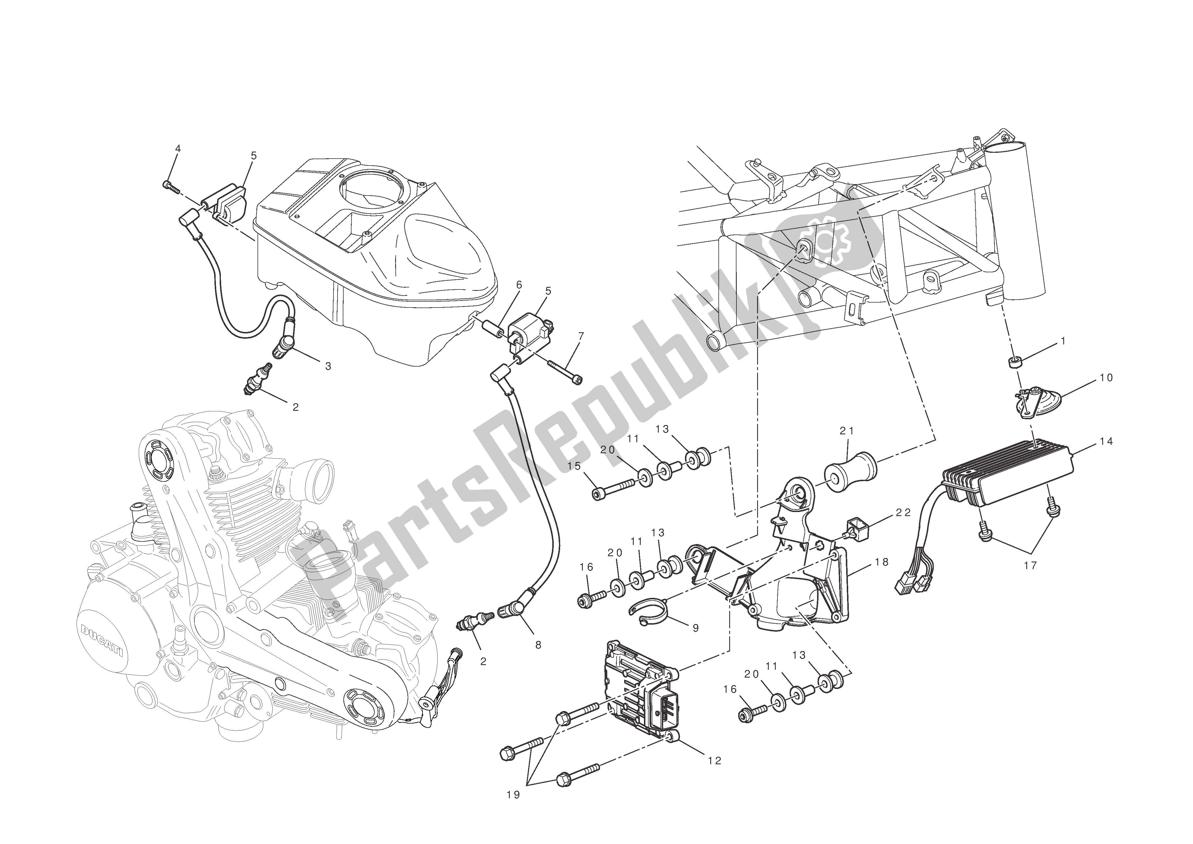 Todas las partes para Sistema Eléctrico de Ducati Hypermotard EVO 1100 2012