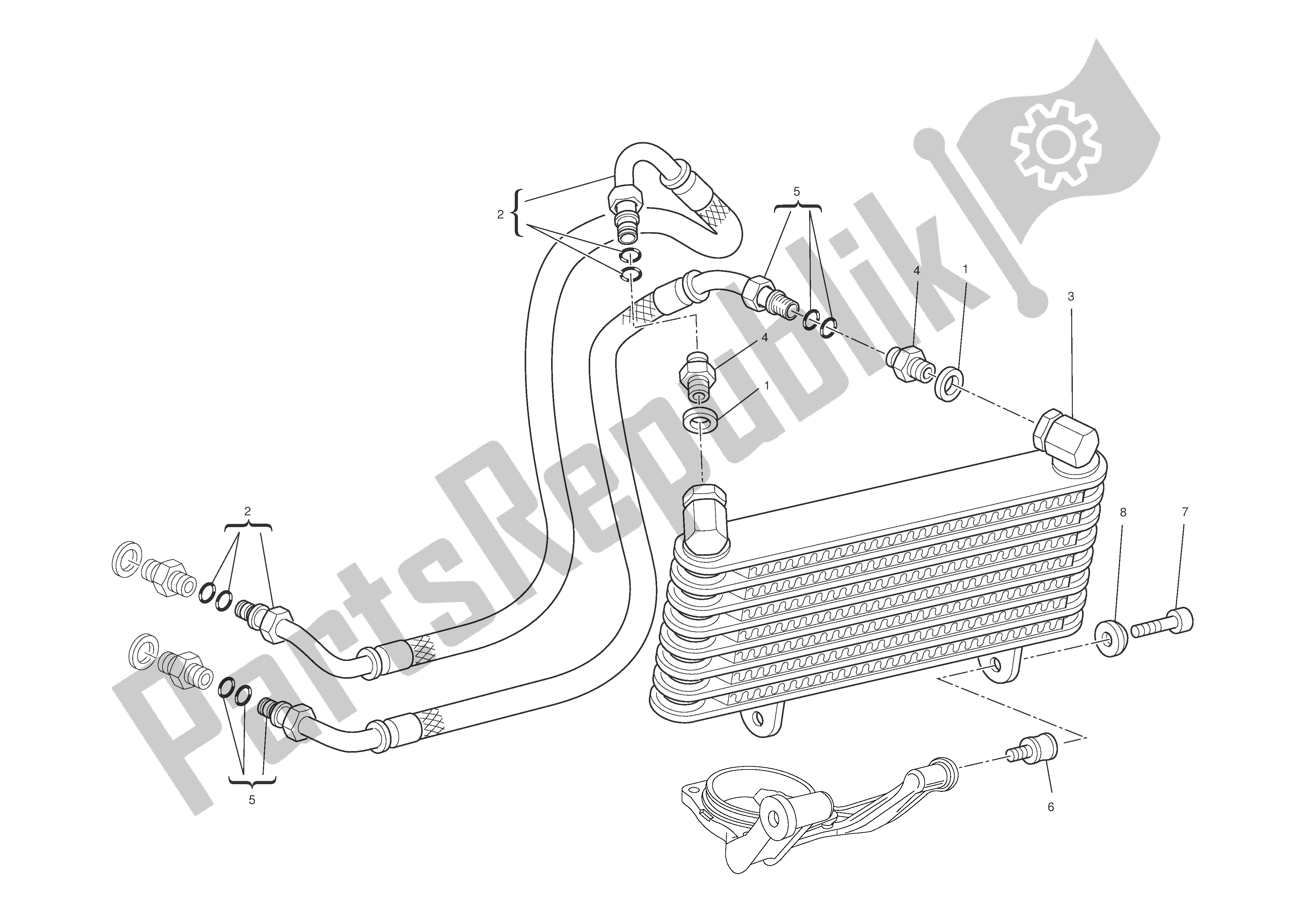 Tutte le parti per il Radiatore Dell'olio del Ducati Hypermotard EVO SP Corse Edition 1100 2012