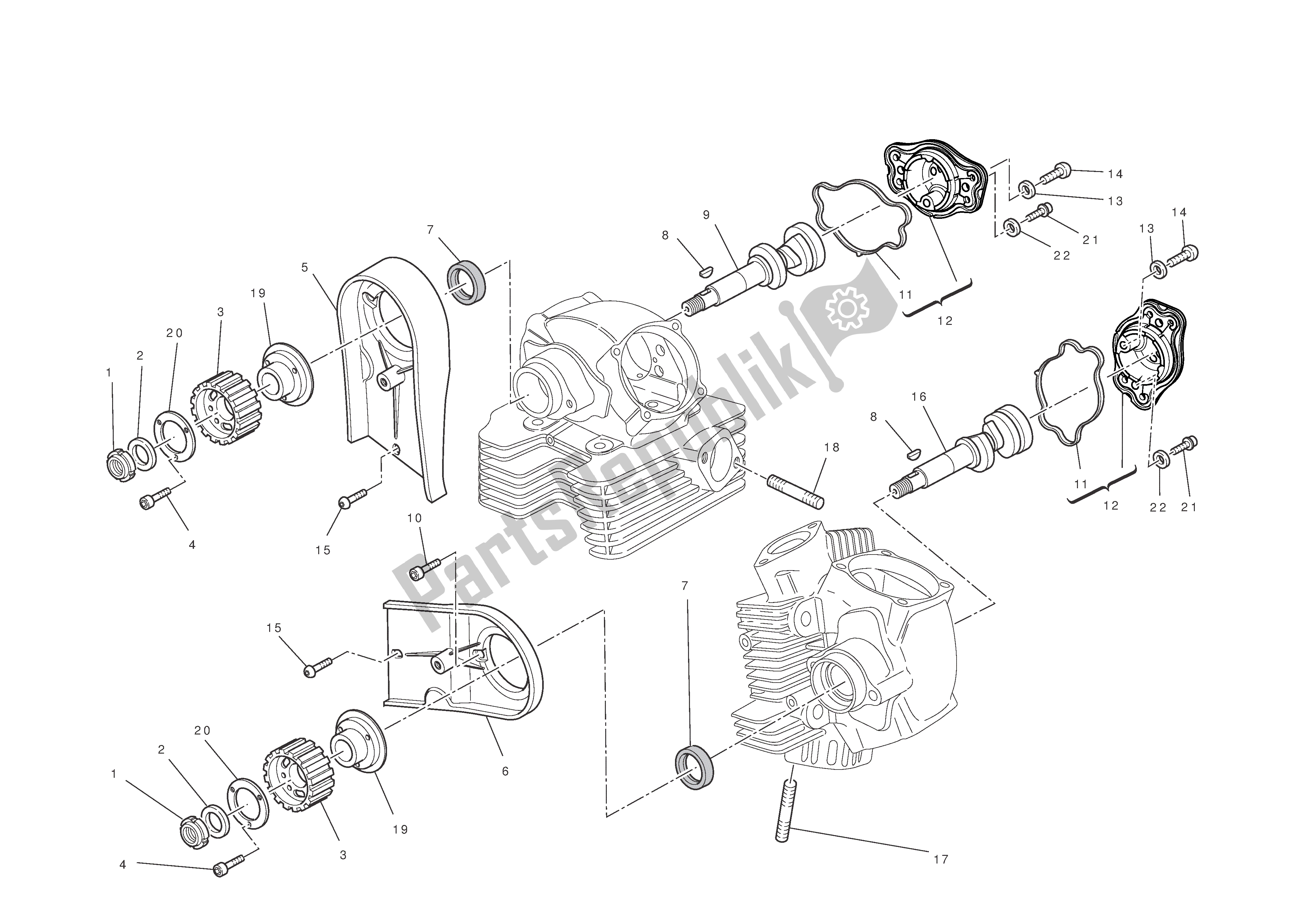 Tutte le parti per il Testata: Timingsystem del Ducati Hypermotard EVO SP Corse Edition 1100 2012