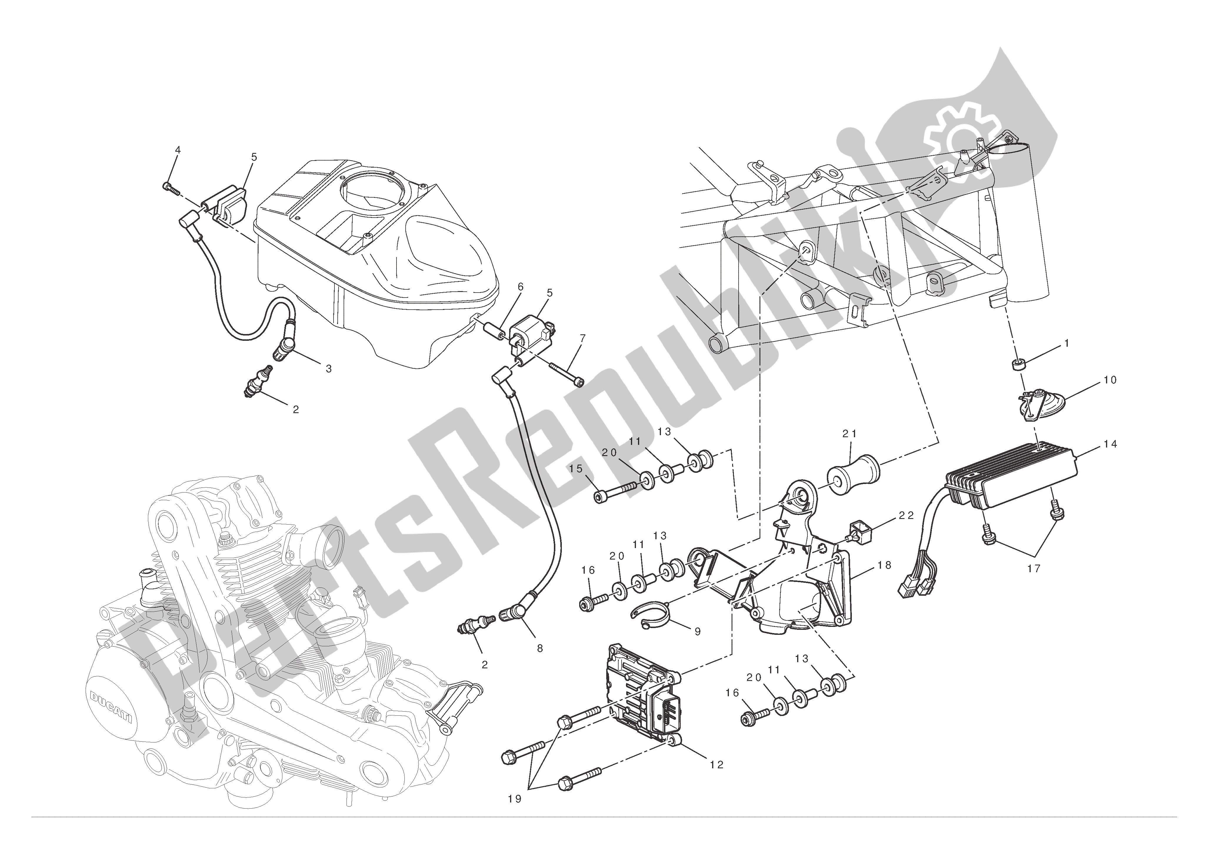 Todas las partes para Sistema Eléctrico de Ducati Hypermotard 796 2012