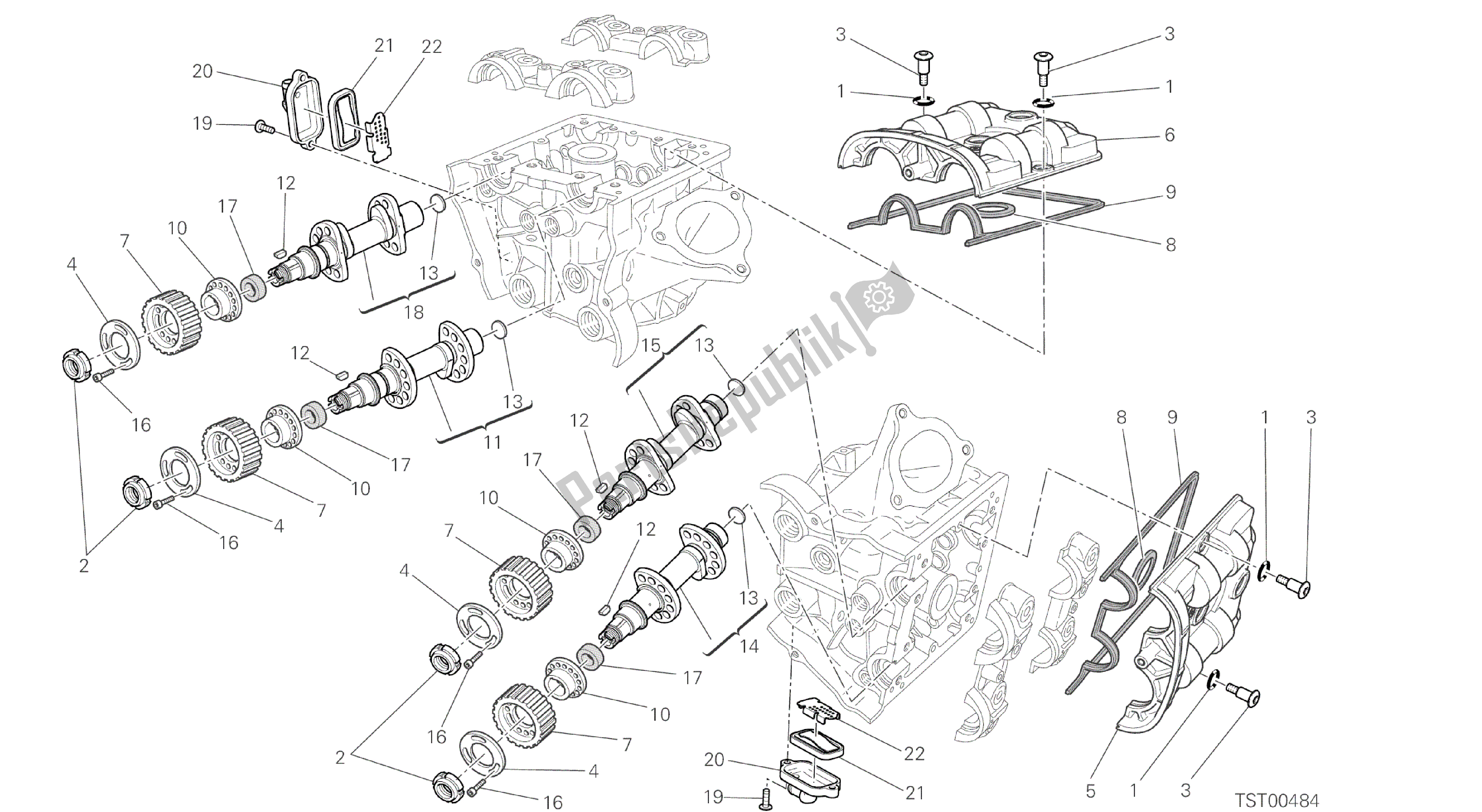 Todas las partes para Dibujo 013 - Culata: Sistema De Sincronización [mod: Hym; Xst: Aus, Eur, Fra, Jap, Twn] Motor De Grupo de Ducati Hypermotard 821 2015