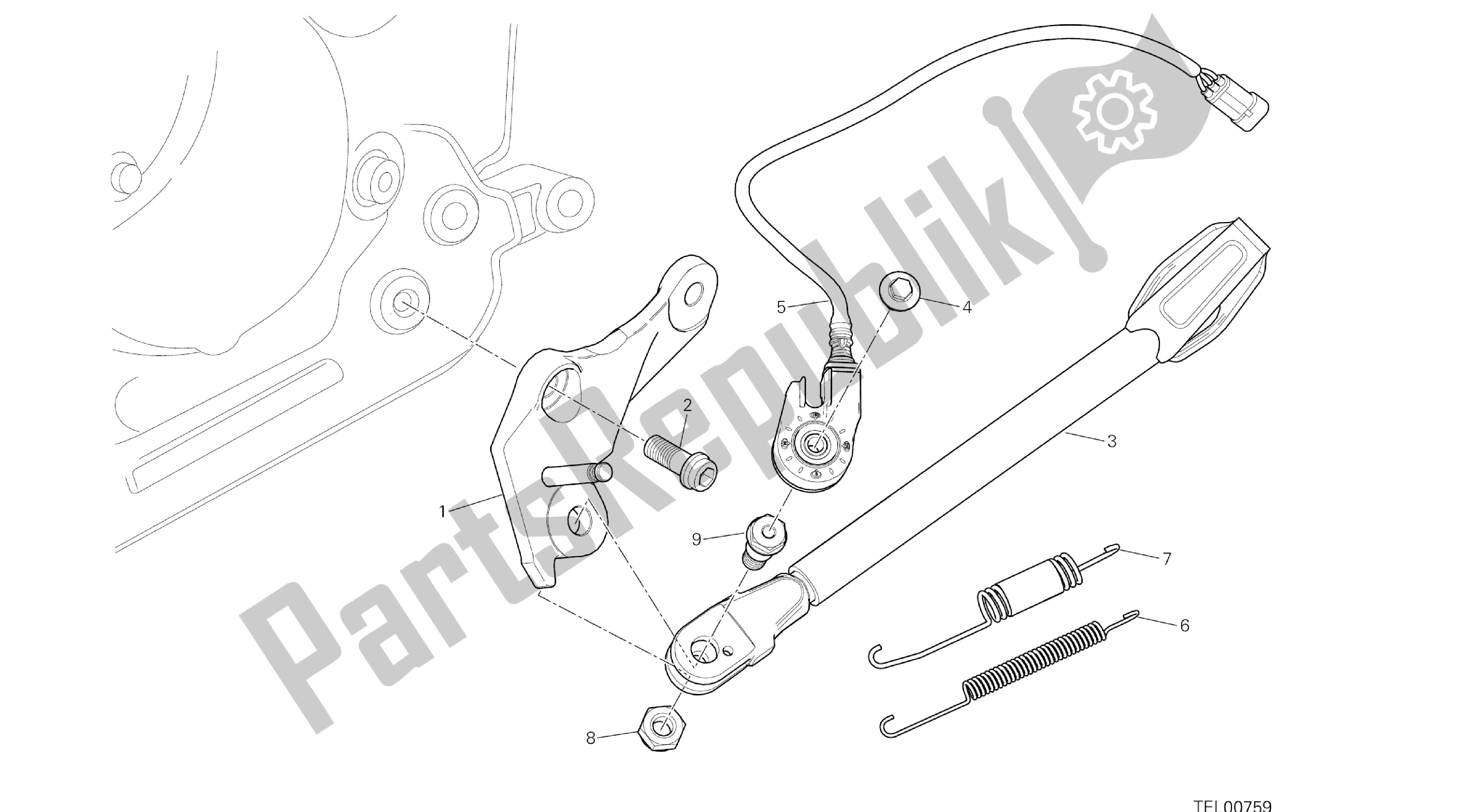 Todas las partes para Dibujo 017 - Soporte [mod: Hym; Xst: Marco De Grupo Aus, Eur, Fra, Jap, Twn] de Ducati Hypermotard 821 2015