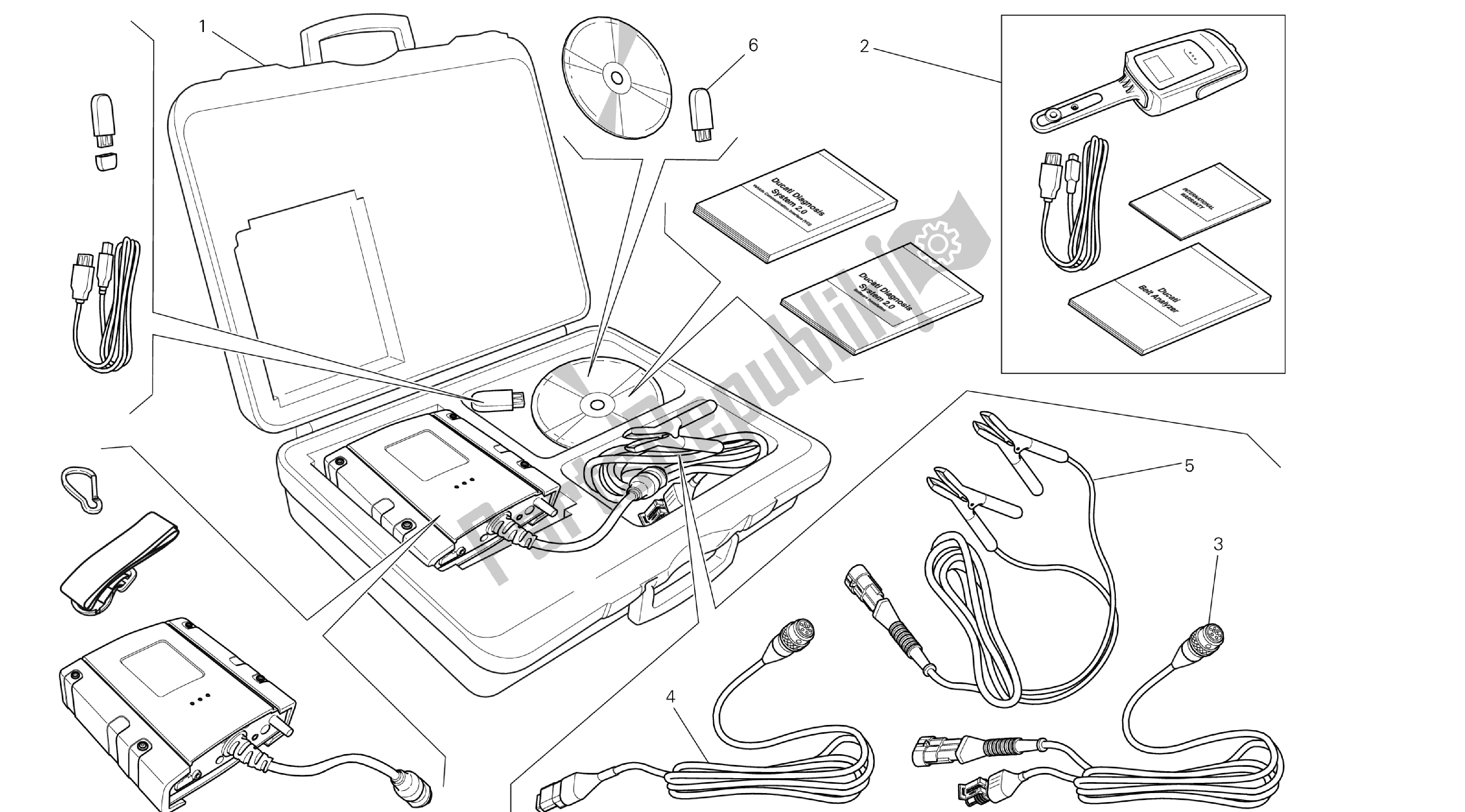 Todas las partes para Dibujo 01b - Dds (2) Probador [x St: Cal, C Dn, Eur] Herramientas De Grupo de Ducati Hypermotard SP 821 2013