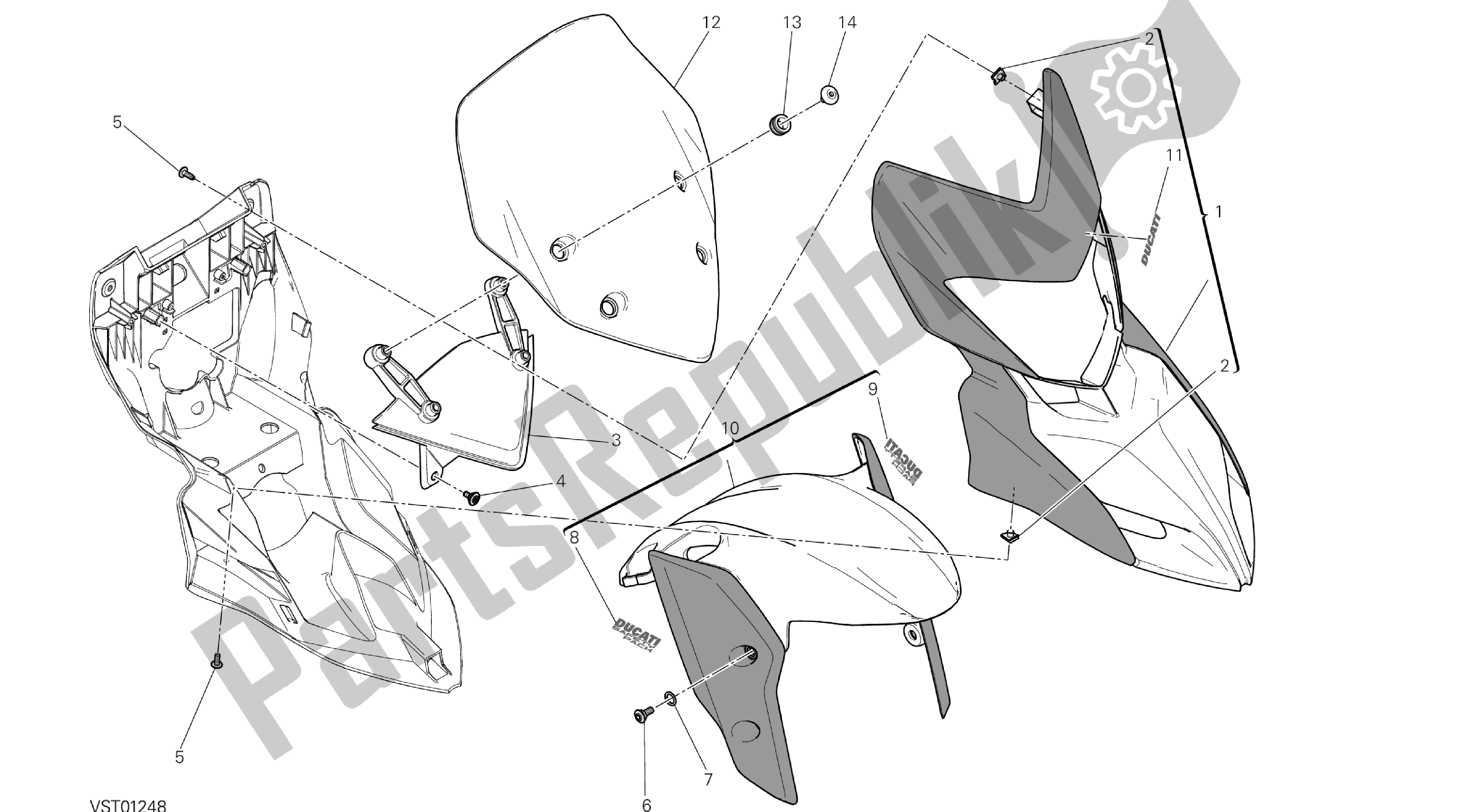 Todas las partes para Dibujo 034 - Carenado [xst: Eur] Grupo Fr Ame de Ducati Hypermotard SP 821 2013