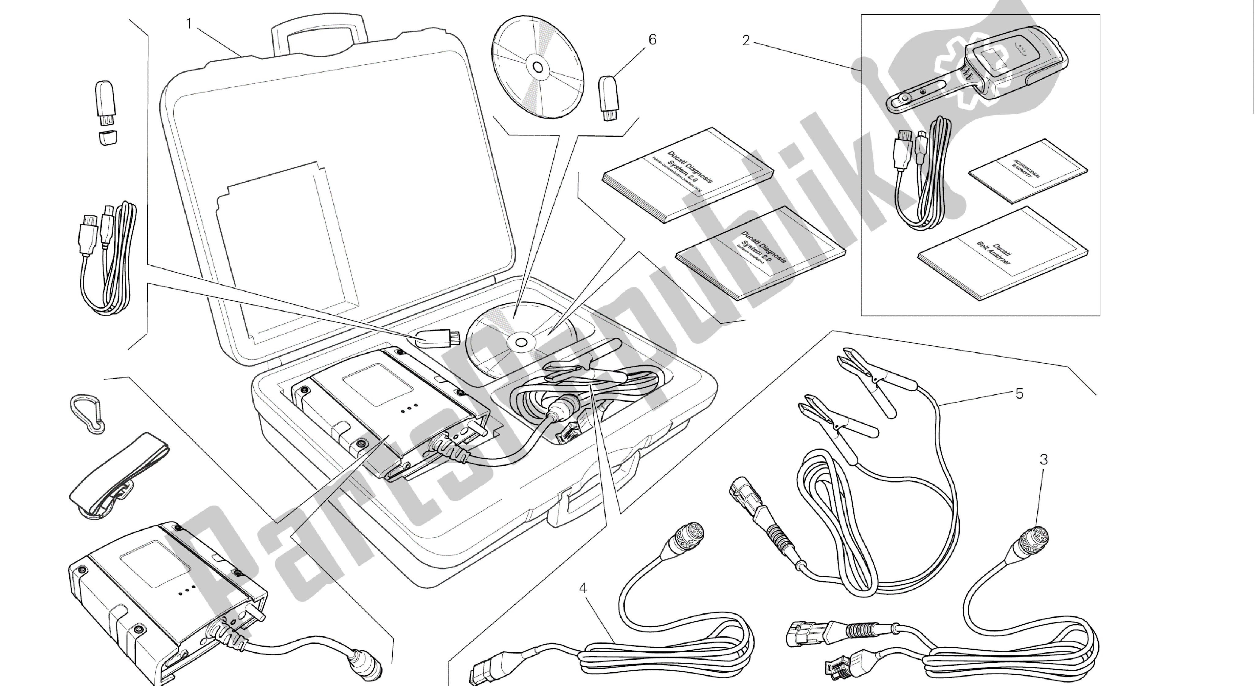 Toutes les pièces pour le Dessin 01b - Testeur Dds (2) [mod: Hym-sp; Xst: Aus, Eur, Fra, Jap] Outils De Groupe du Ducati Hypermotard SP 821 2015