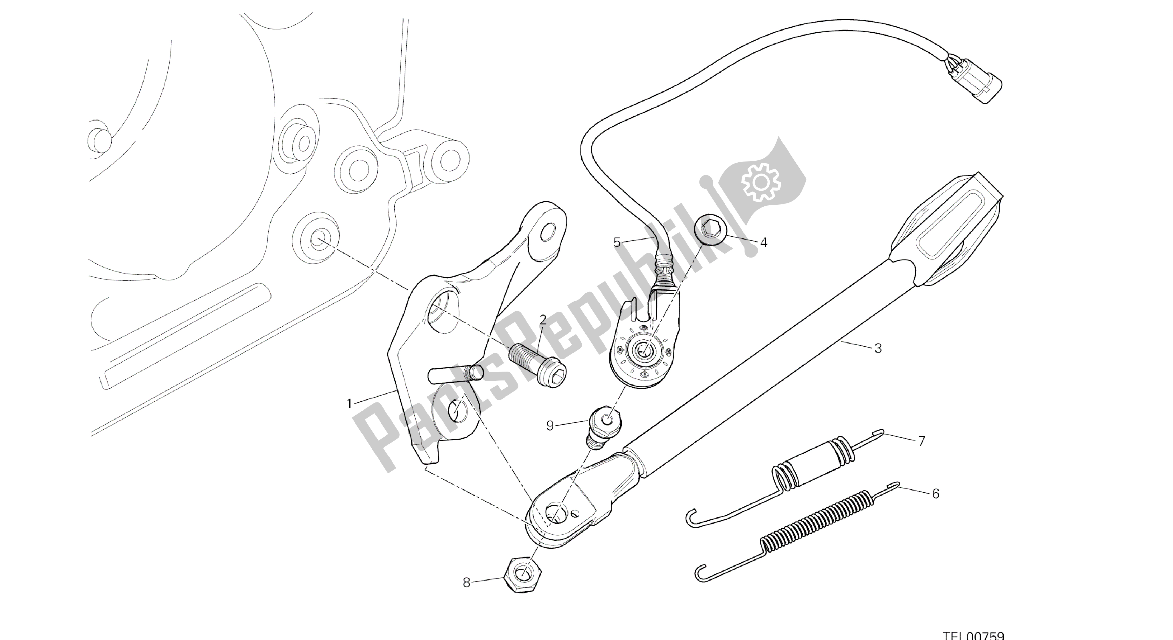 Toutes les pièces pour le Dessin 017 - Support [mod: Hym-sp; Xst: Aus, Eur, Fra, Jap] Cadre De Groupe du Ducati Hypermotard SP 821 2015
