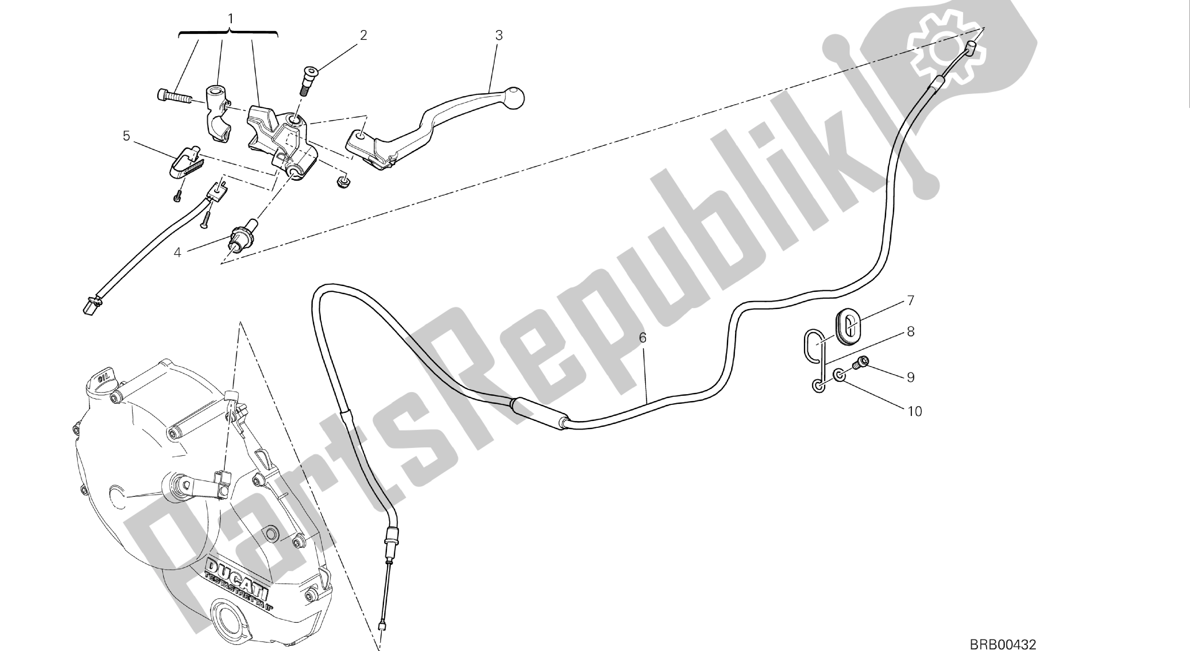 Todas las partes para Dibujo 023 - Control De Embrague [mod: Hym-sp; Xst: Aus, Eur, Fra, Jap] Grupo Fr Ame de Ducati Hypermotard 821 2013