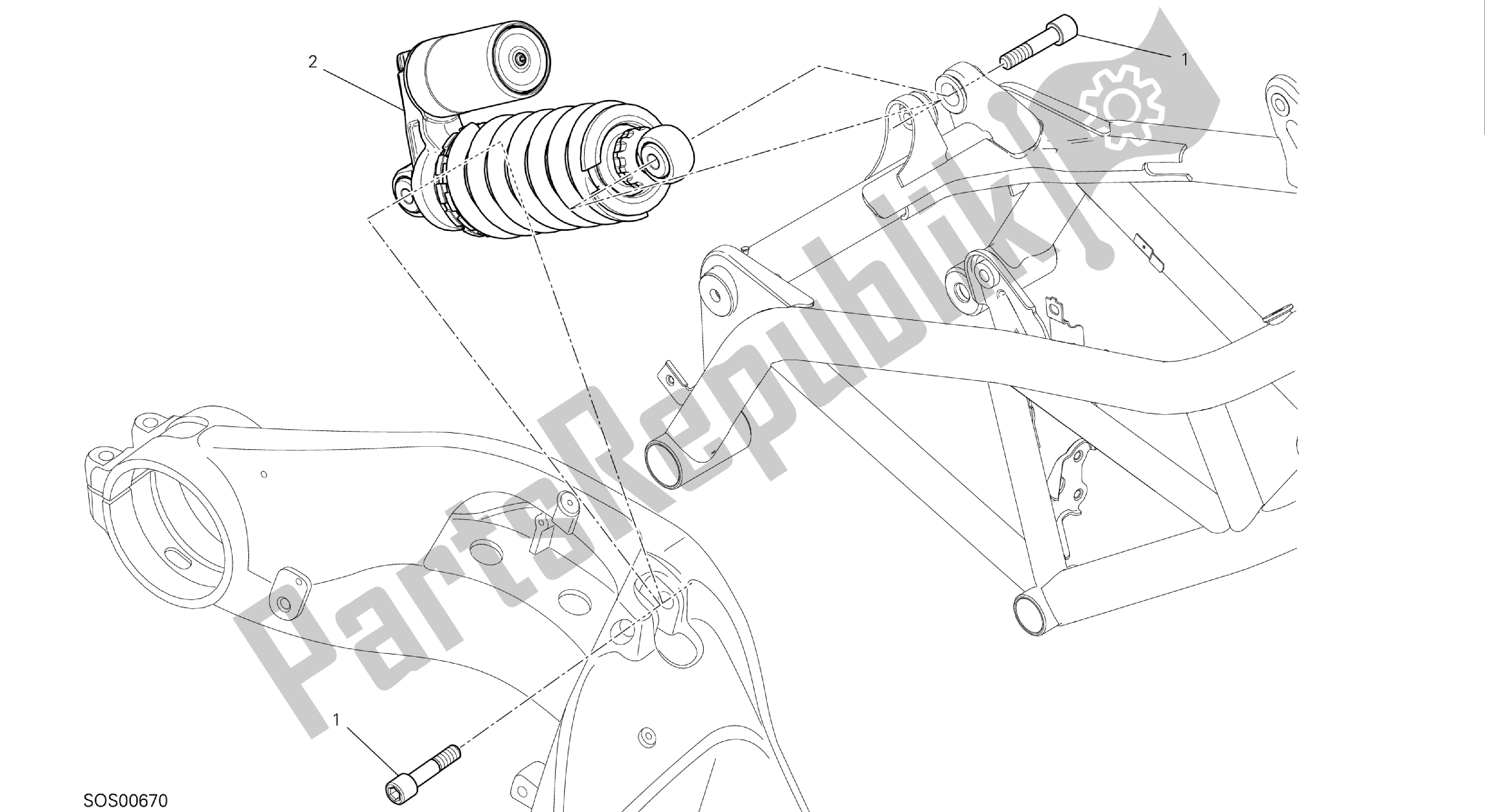 Todas las partes para Dibujo 028 - Sospensione Posteriore [mod: Hym-sp; Xst: Aus, Eur, Fra, Jap] Grupo Fr Ame de Ducati Hypermotard 821 2013