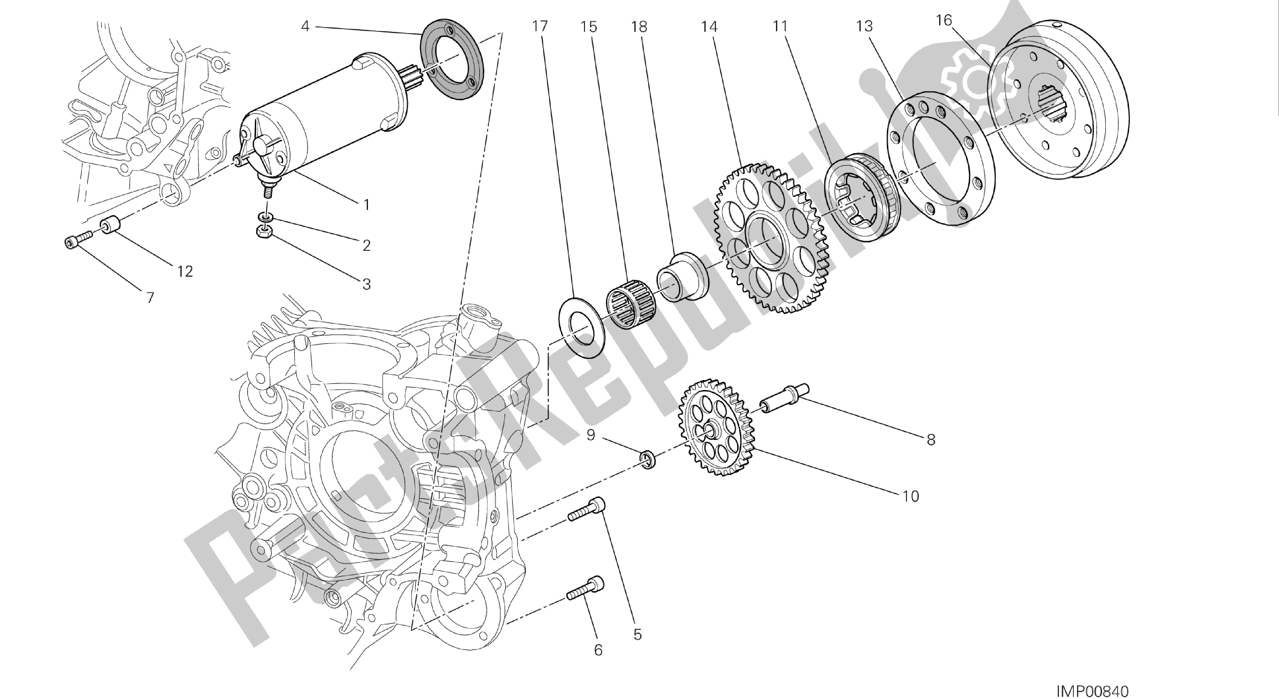 Todas las partes para Dibujo 012 - E Lec Tri C Arranque E Ignición [mod: Hym-sp; Xst: Aus, Eur, Fra, Jap] Engines Del Grupo de Ducati Hypermotard 821 2013