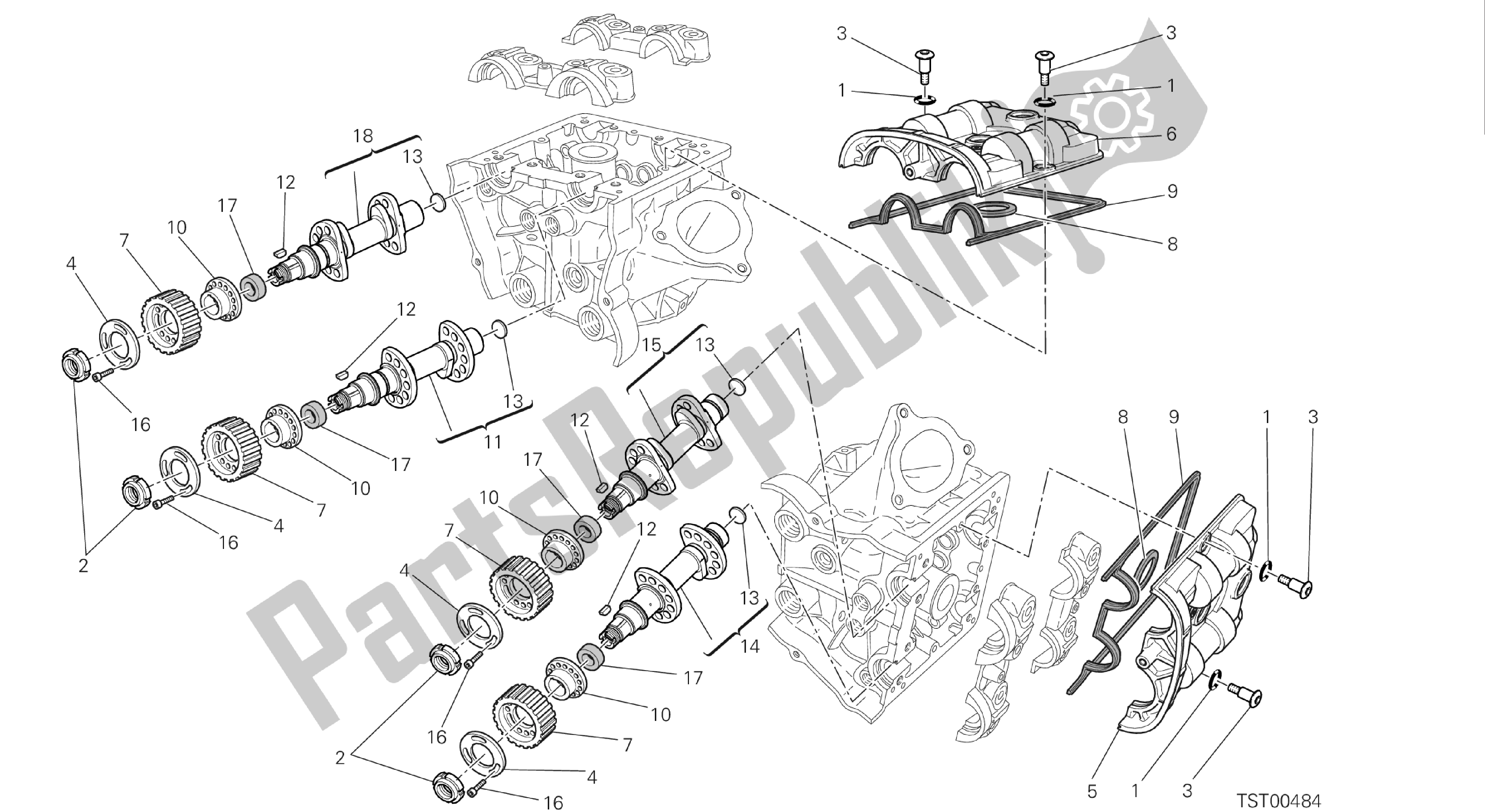 Todas las partes para Dibujo 013 - Culata: Sistema De Temporización [mod: Hym-sp; Xst: Aus, Eur, Fra, Jap] Grupo Ingi Ne de Ducati Hypermotard 821 2013