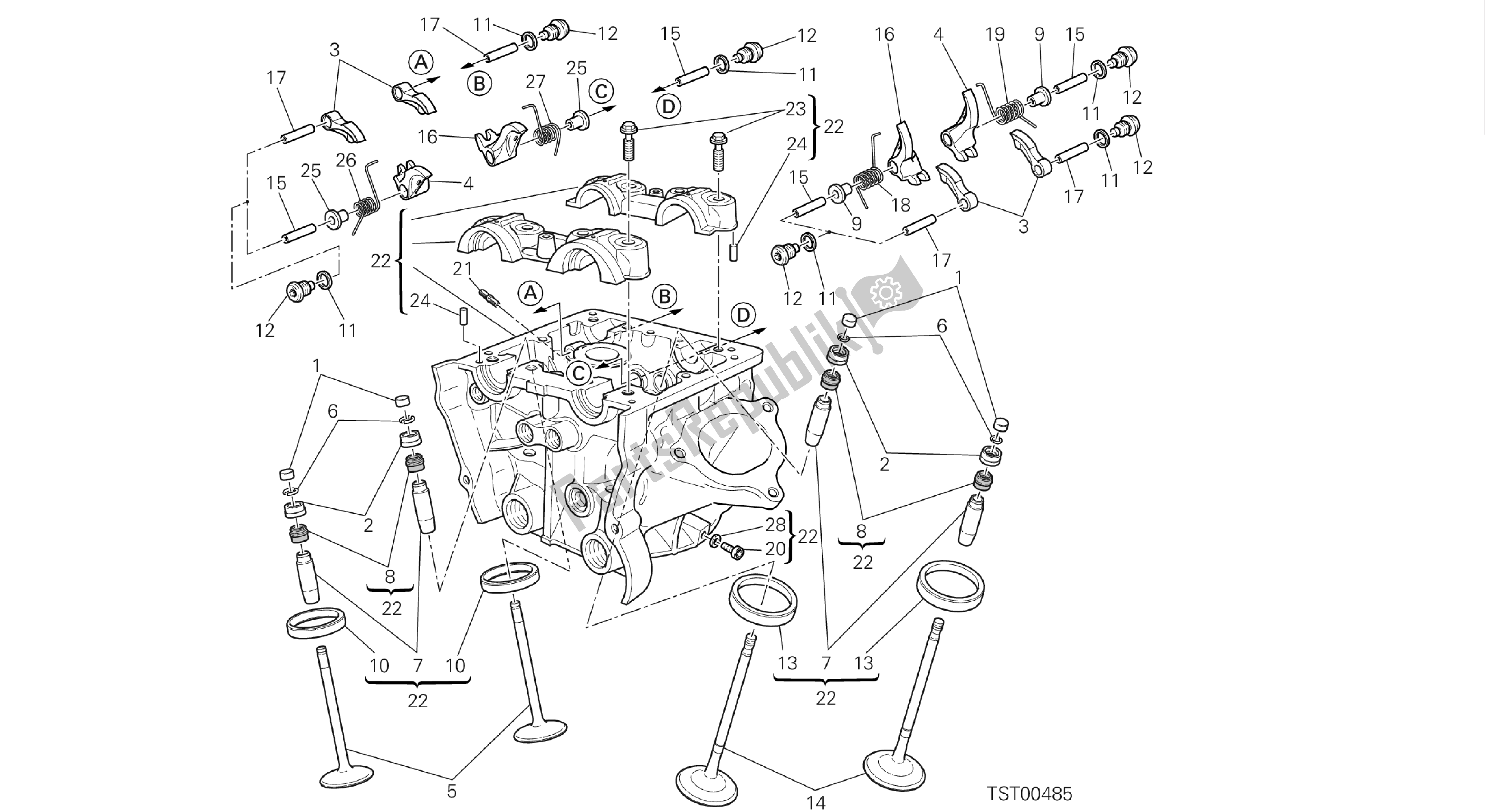 Todas las partes para Dibujo 014 - Cabezal Vertical [mod: Hym-sp; Xst: Aus, Eur, Fra, Jap] Engi Ne Del Grupo de Ducati Hypermotard 821 2013