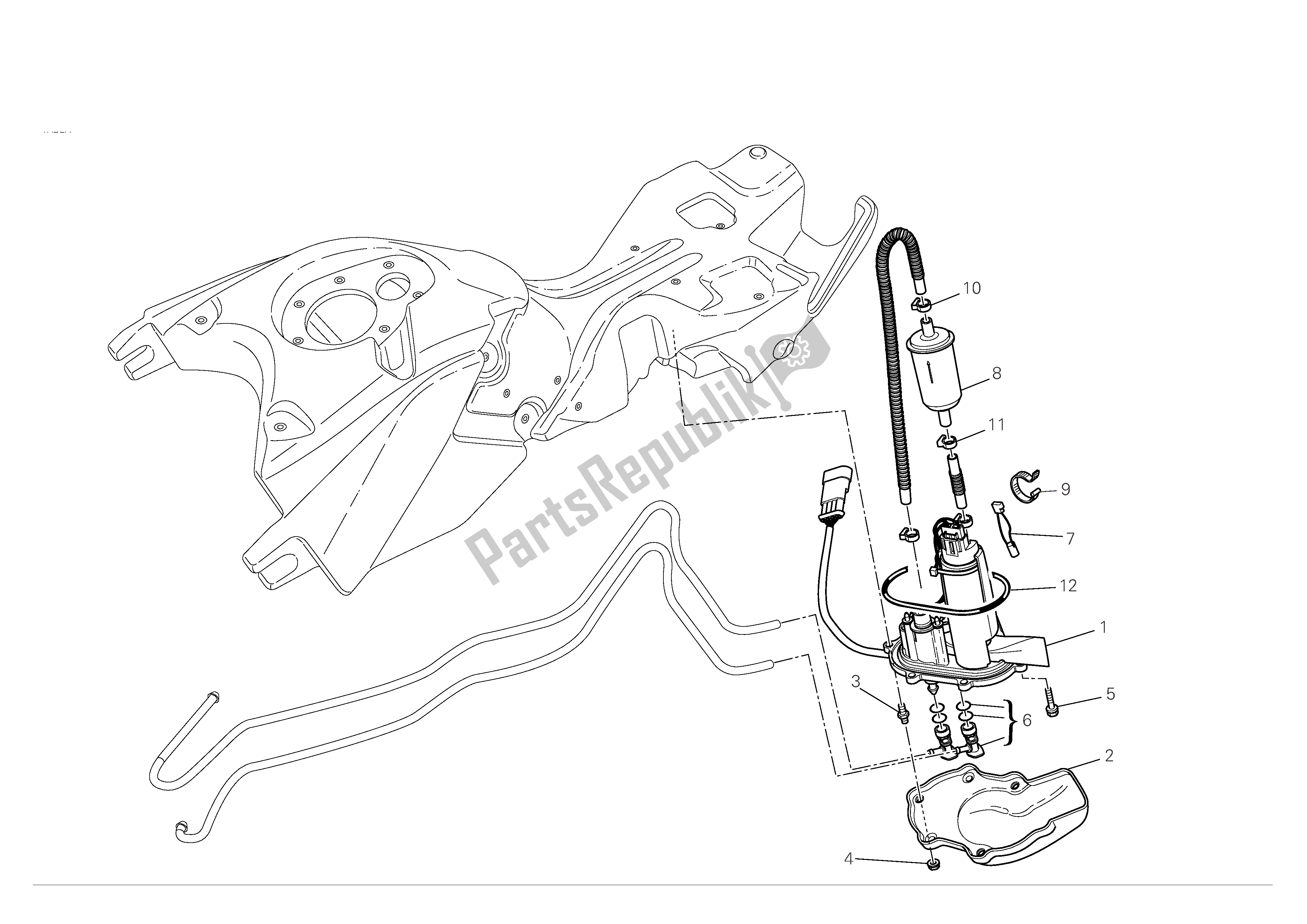 Tutte le parti per il Sistema Di Alimentazione Carburante del Ducati Hypermotard 1100 2008