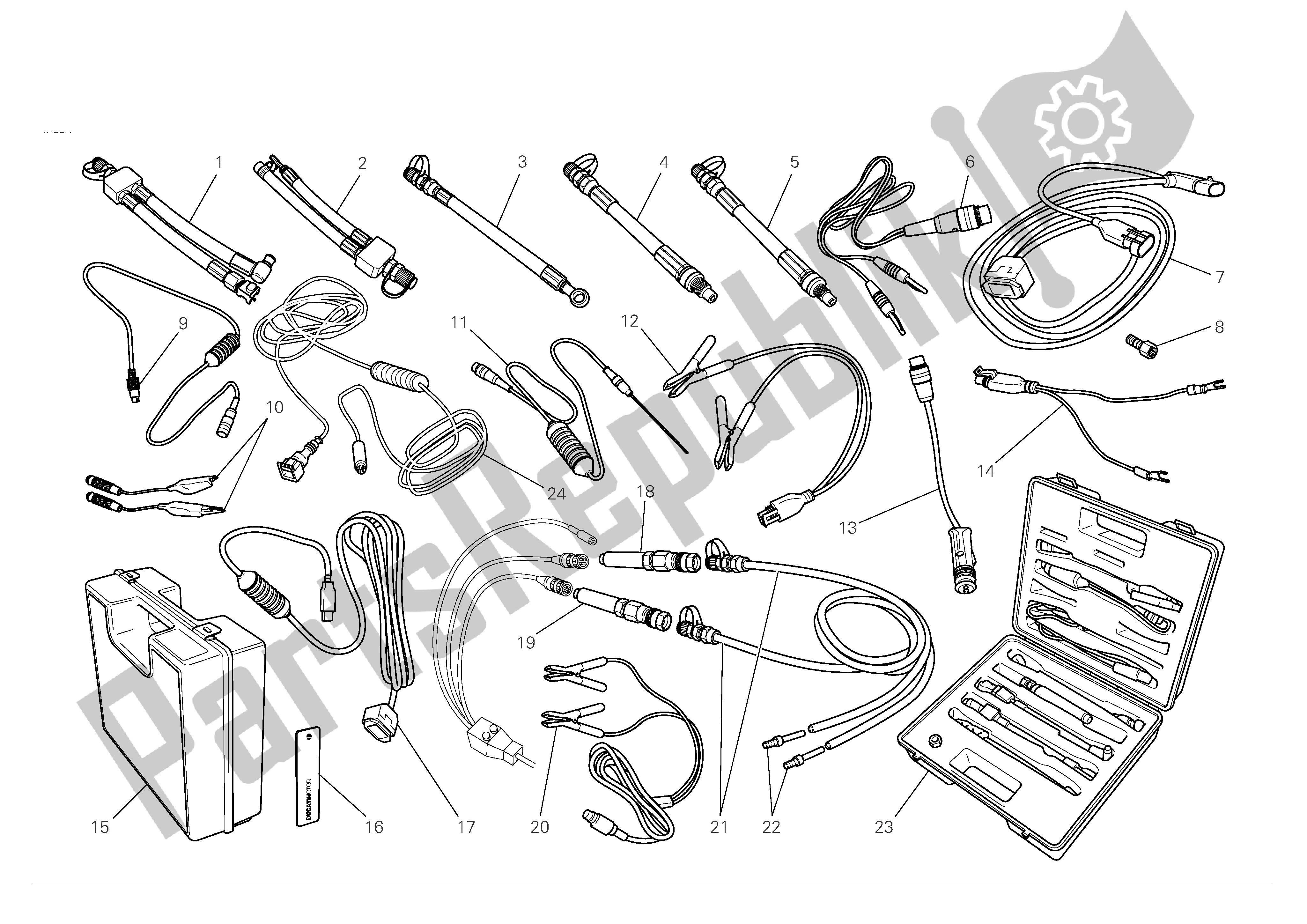 Alle onderdelen voor de Werkplaats Service Tools van de Ducati Hypermotard 1100 2008