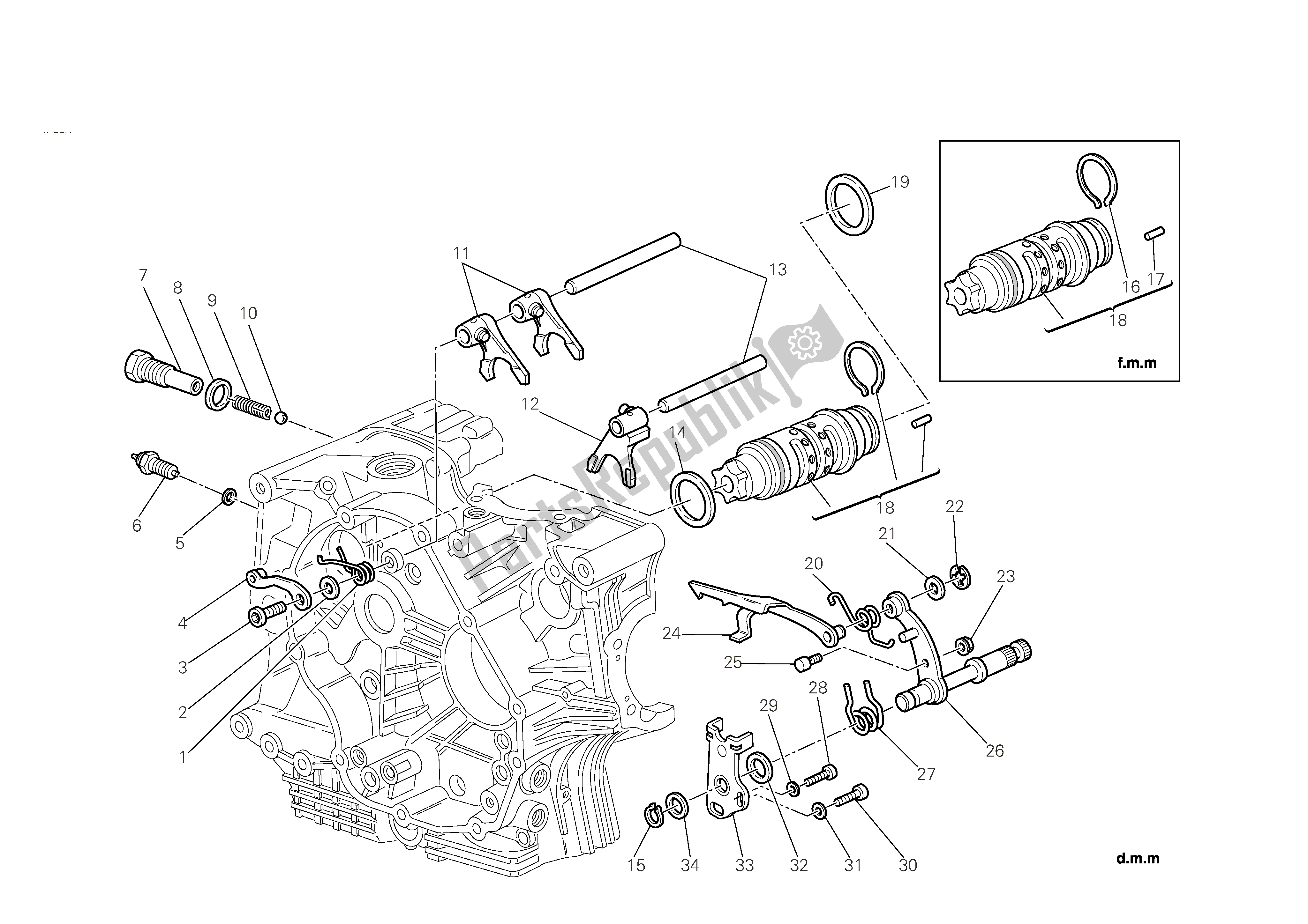 Alle onderdelen voor de Schakeling van de Ducati Hypermotard 1100 2008