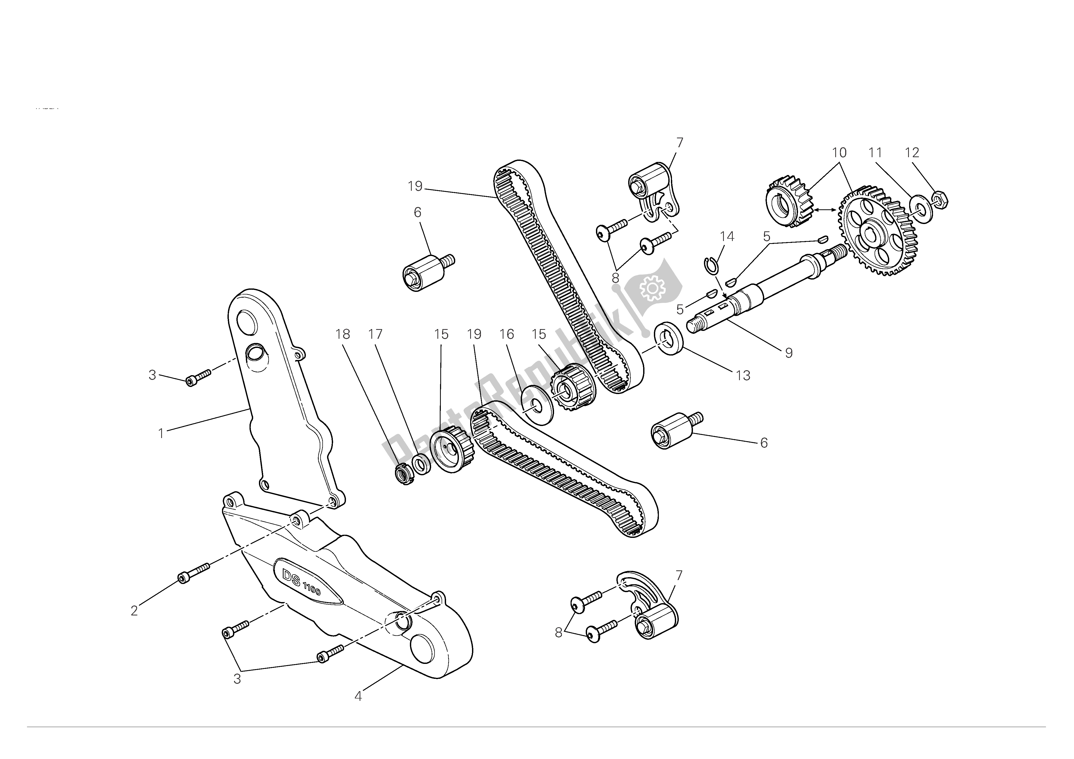 Alle onderdelen voor de Timing Systeem van de Ducati Hypermotard 1100 2008