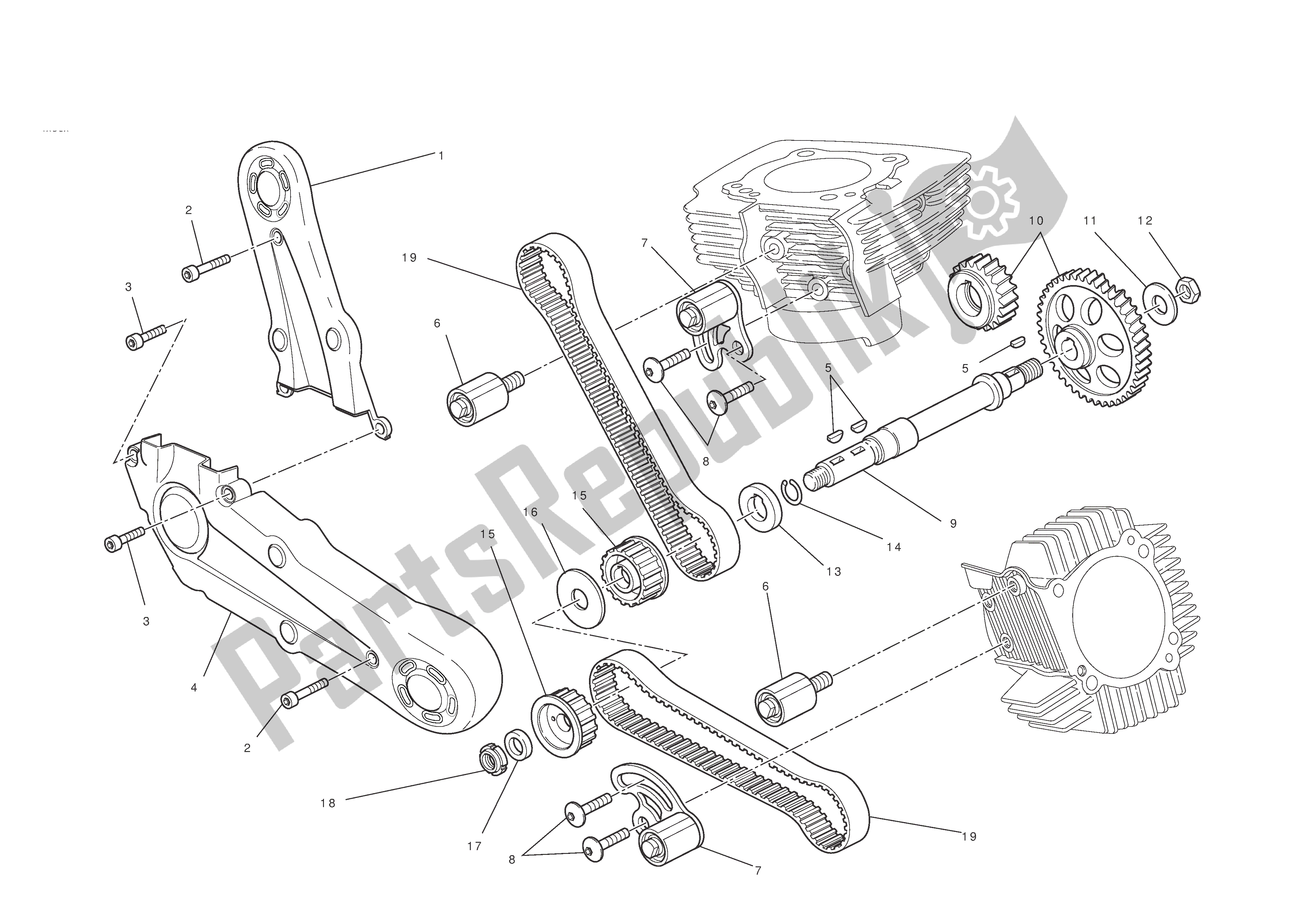 Todas las partes para Sistema De Cronometraje de Ducati Hypermotard EVO 1100 2010