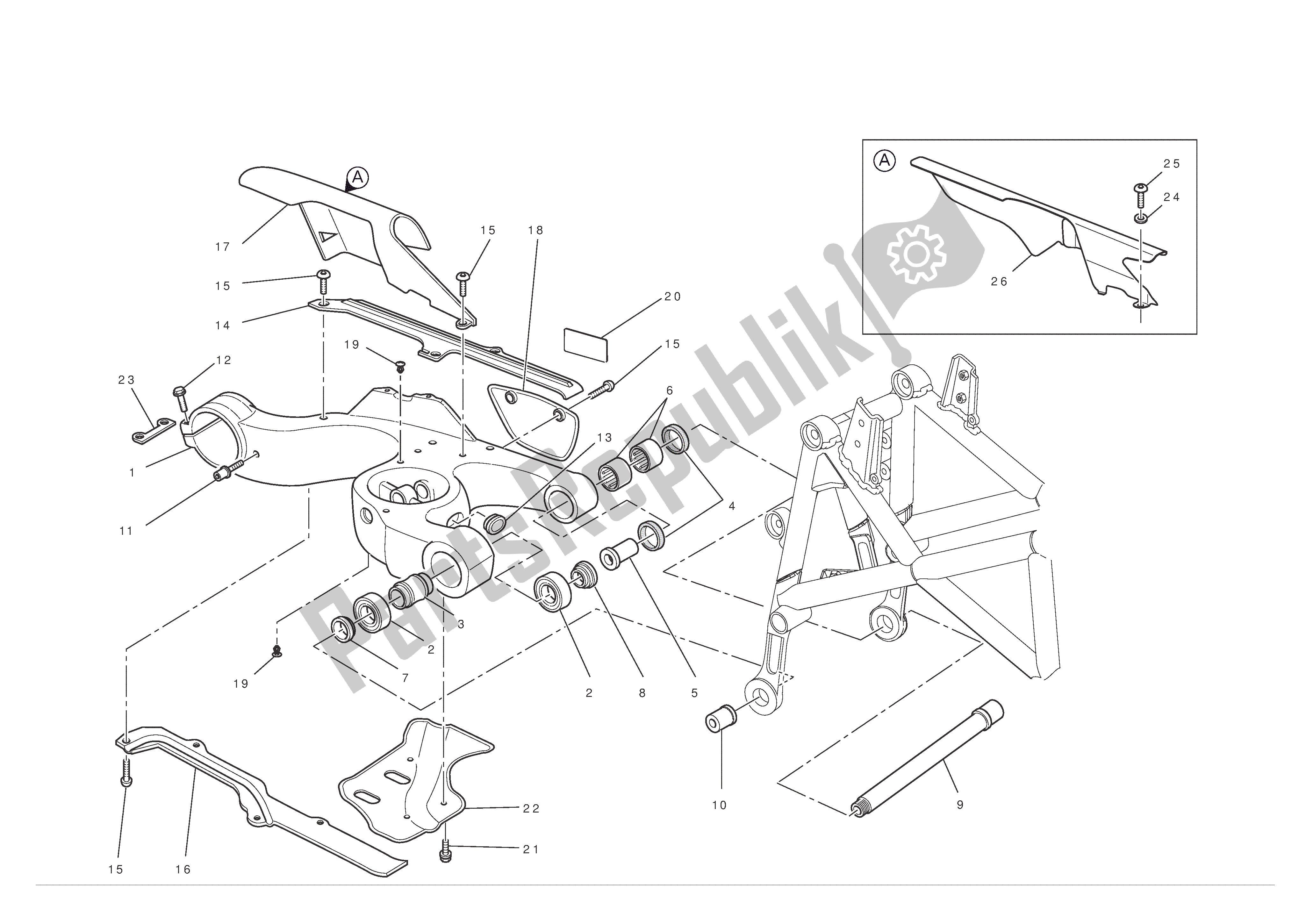 Todas las partes para Basculante de Ducati Hypermotard EVO 1100 2011