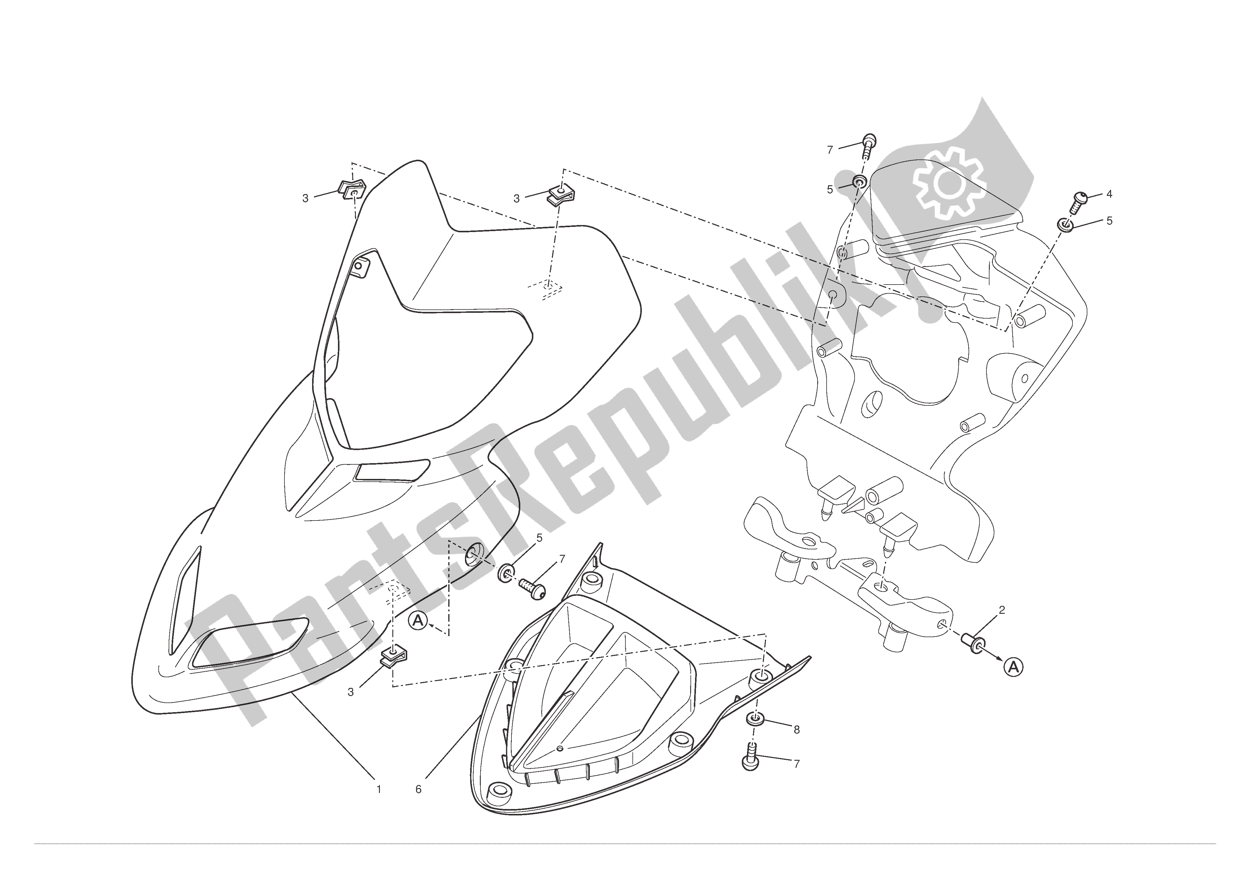 Toutes les pièces pour le Carénage De Phare du Ducati Hypermotard EVO 1100 2011