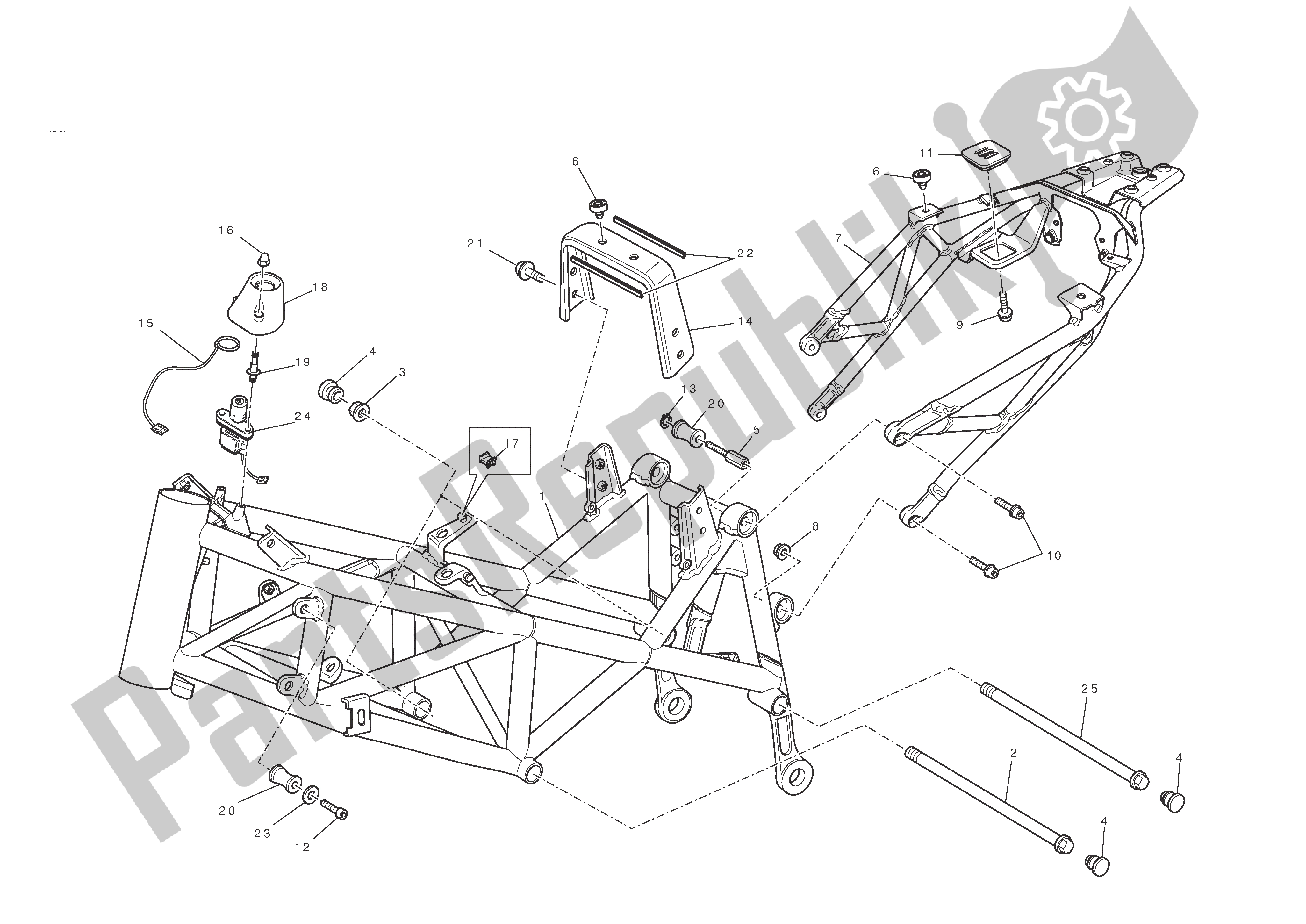 Tutte le parti per il Telaio del Ducati Hypermotard EVO SP 1100 2010