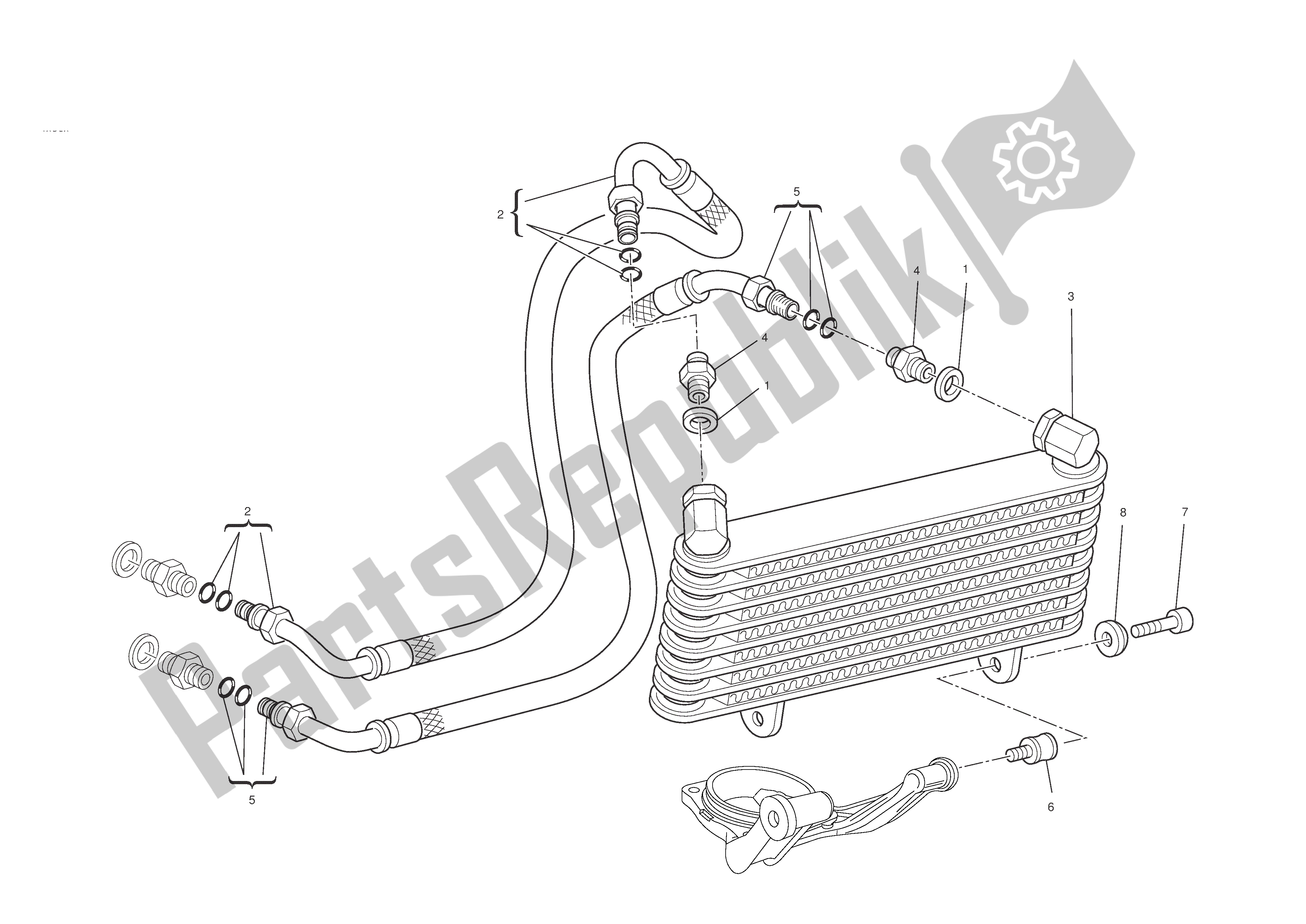 Tutte le parti per il Radiatore Dell'olio del Ducati Hypermotard EVO SP 1100 2010