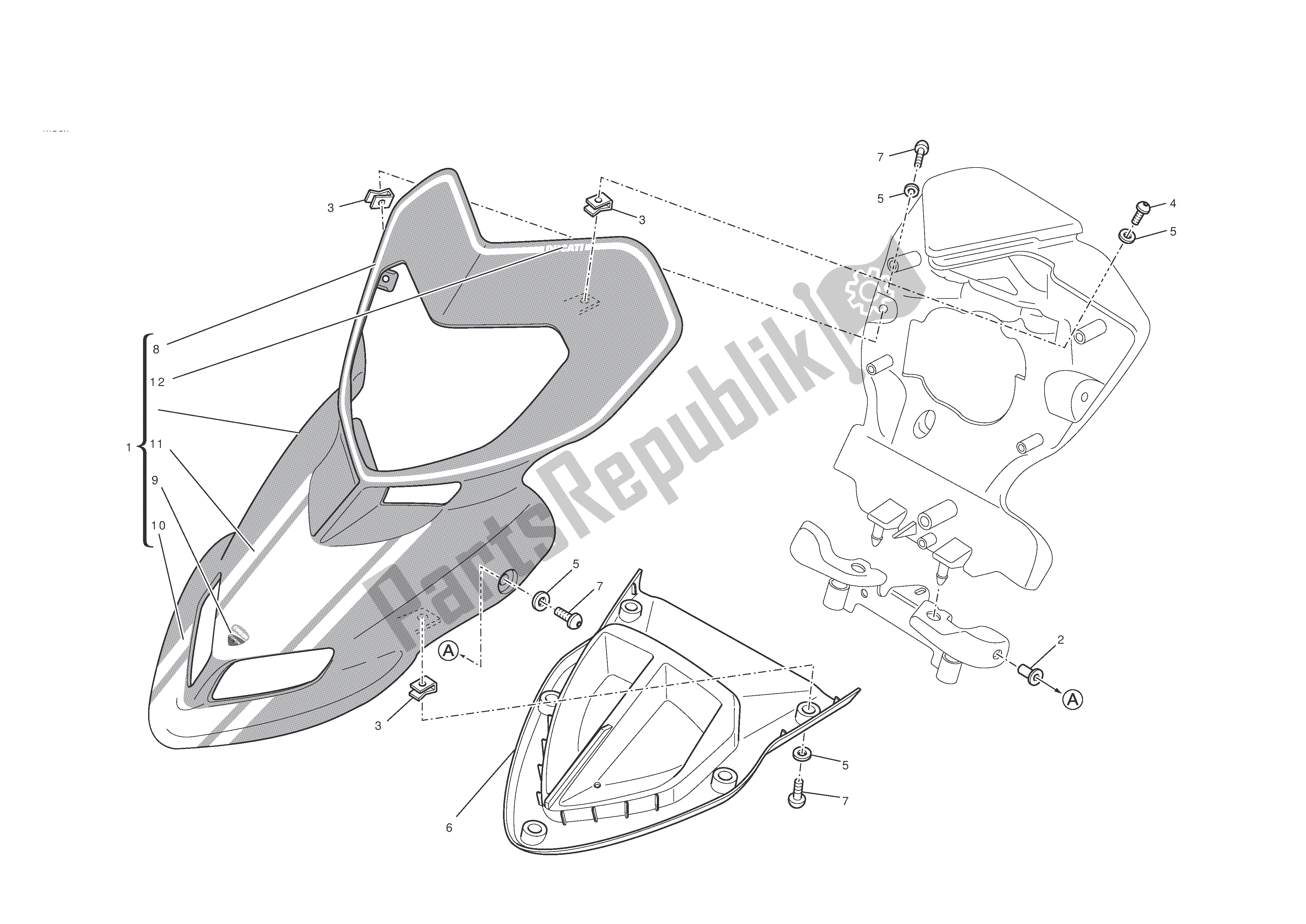 Tutte le parti per il Carenatura Del Faro del Ducati Hypermotard EVO SP 1100 2010