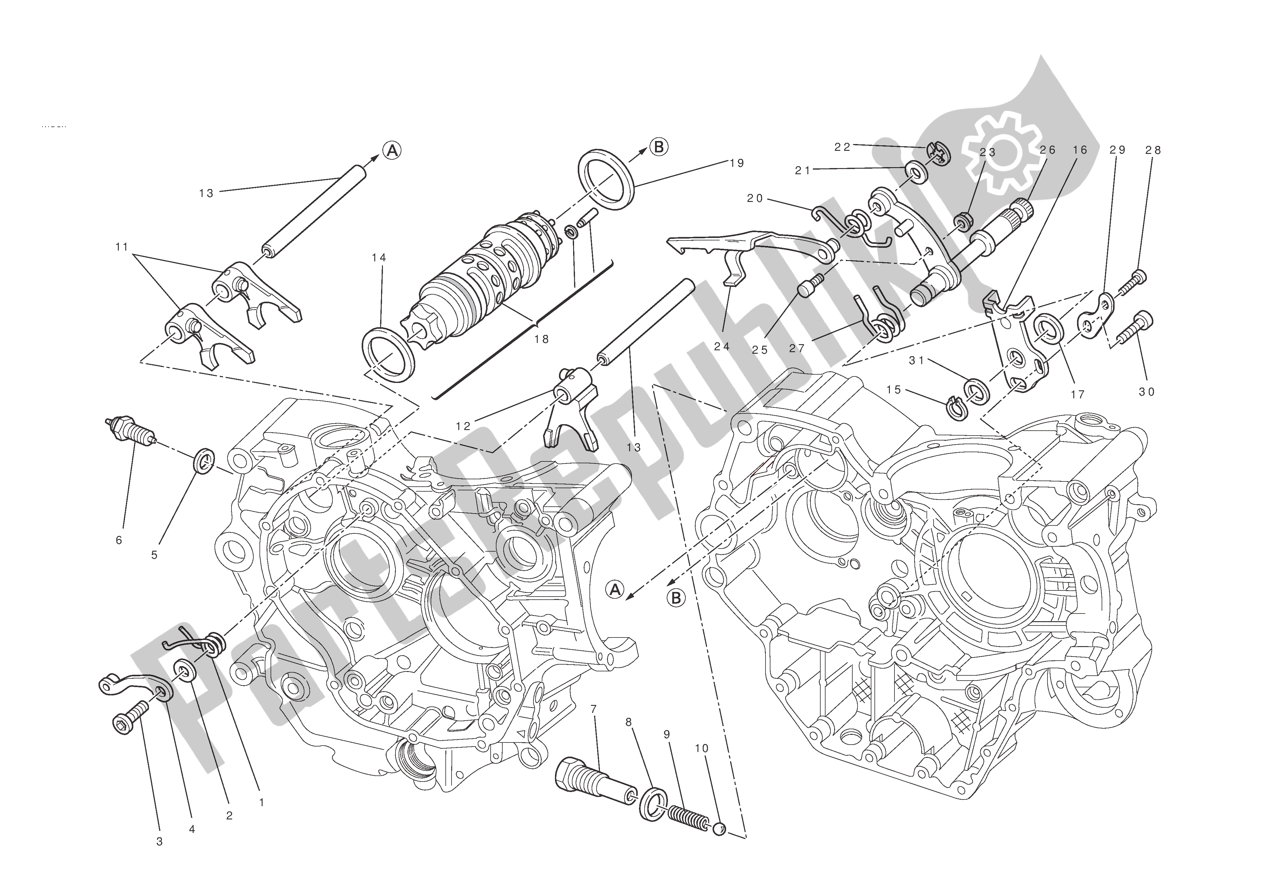 Tutte le parti per il Controllo Del Cambio del Ducati Hypermotard EVO SP 1100 2010