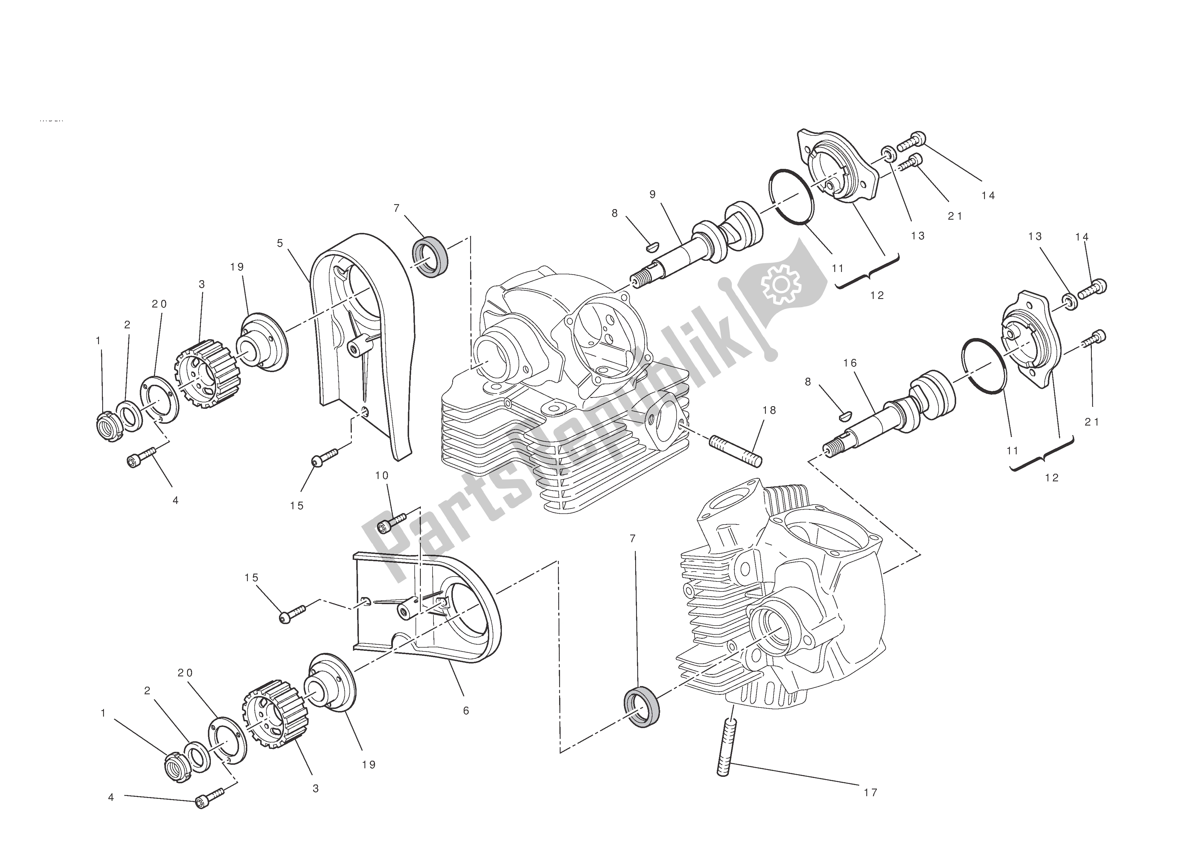 Tutte le parti per il Testata: Timingsystem del Ducati Hypermotard EVO SP 1100 2010