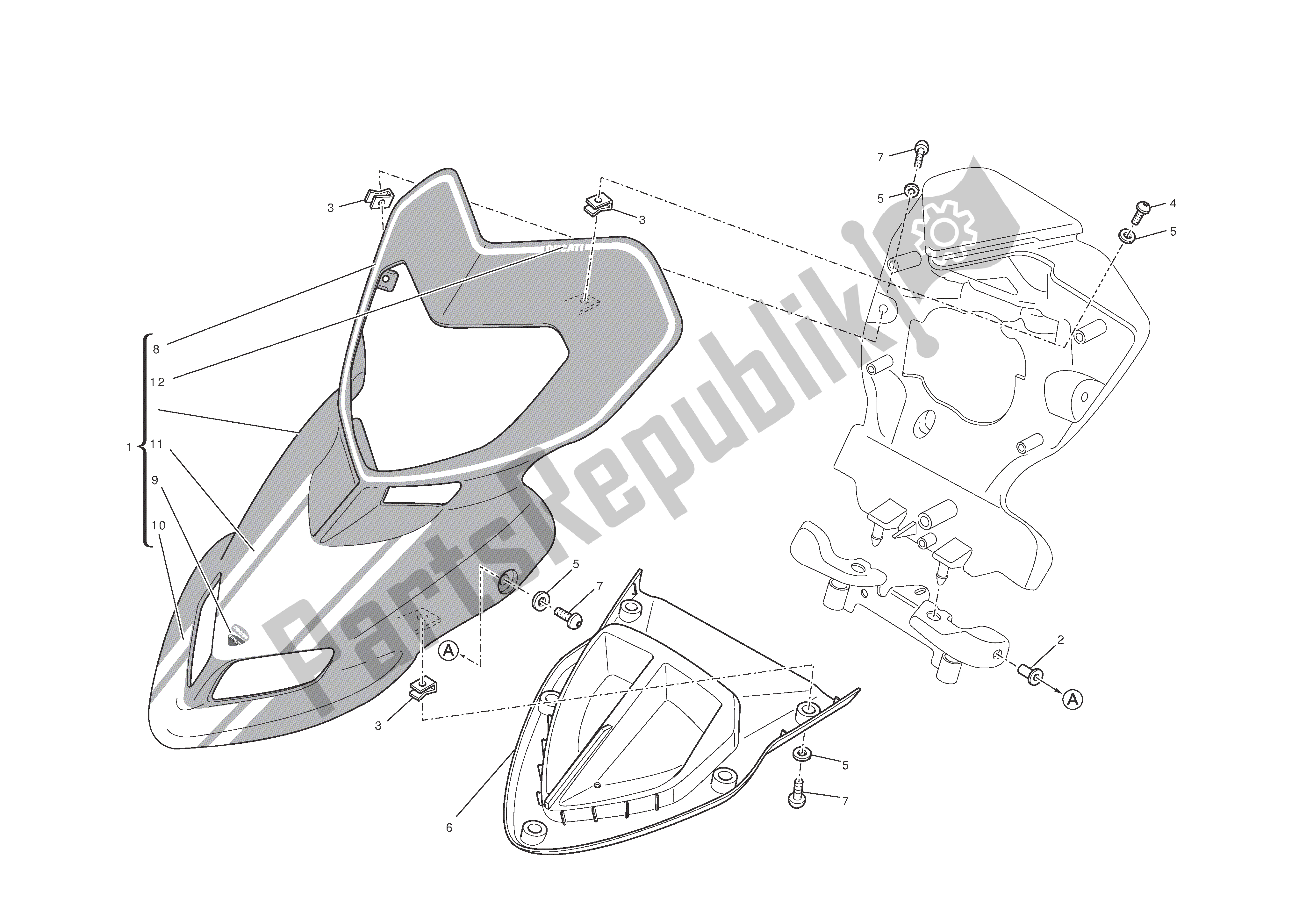 Todas las partes para Carenado De Faros de Ducati Hypermotard EVO SP 1100 2011