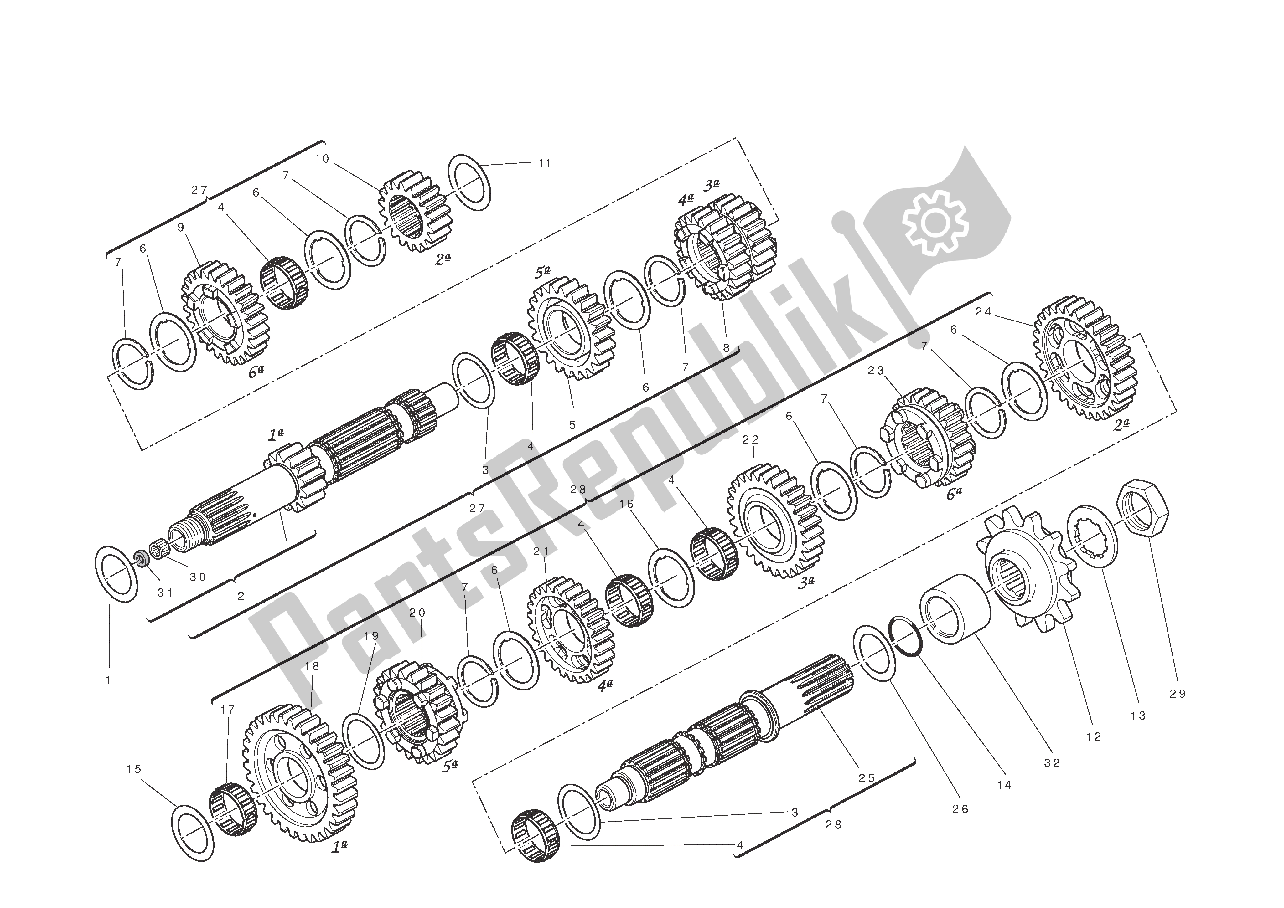Todas las partes para Caja De Cambios de Ducati Hypermotard EVO SP 1100 2011
