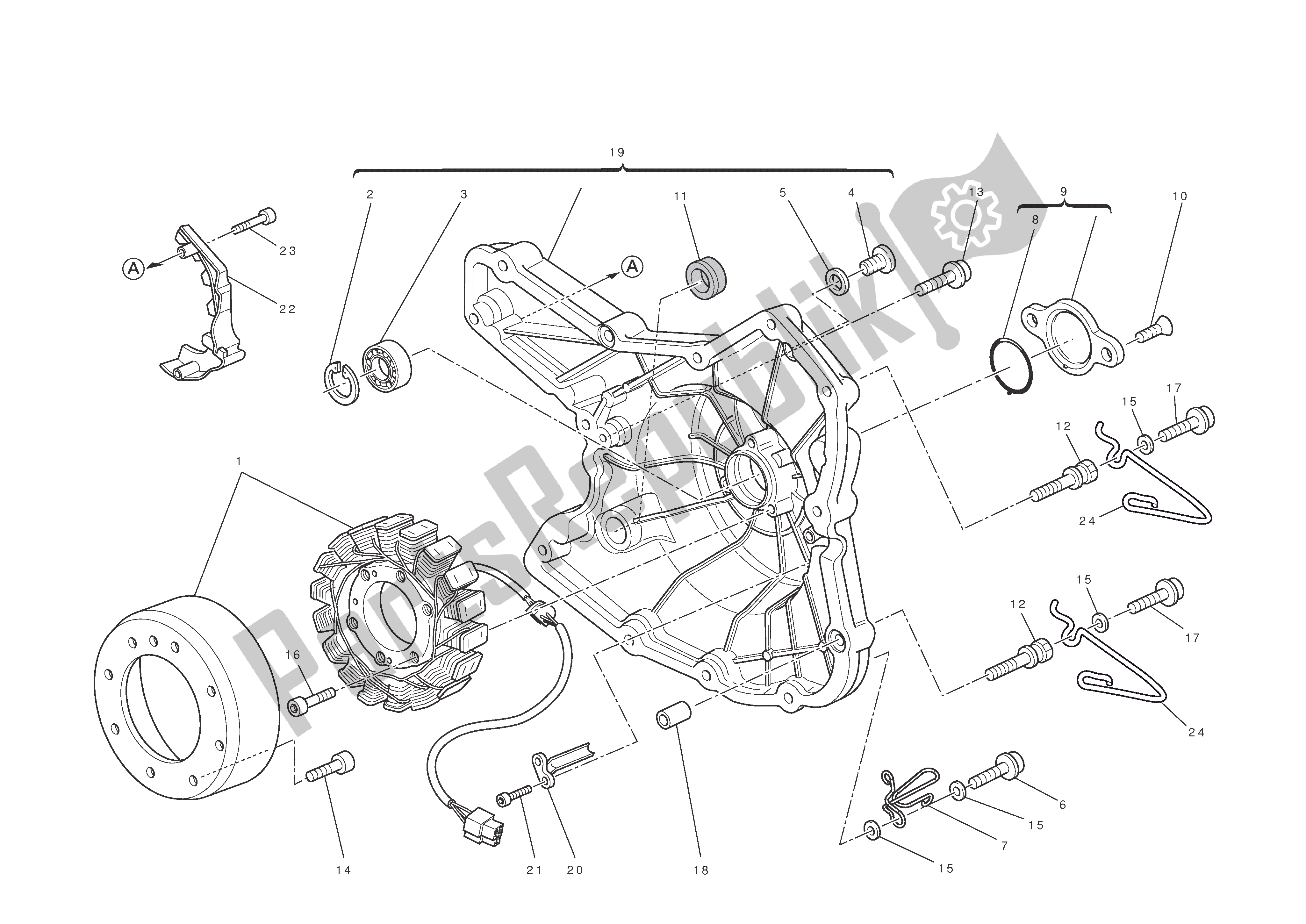 Todas las partes para Tapa Del Cárter Del Lado Del Alternador de Ducati Hypermotard EVO SP 1100 2011