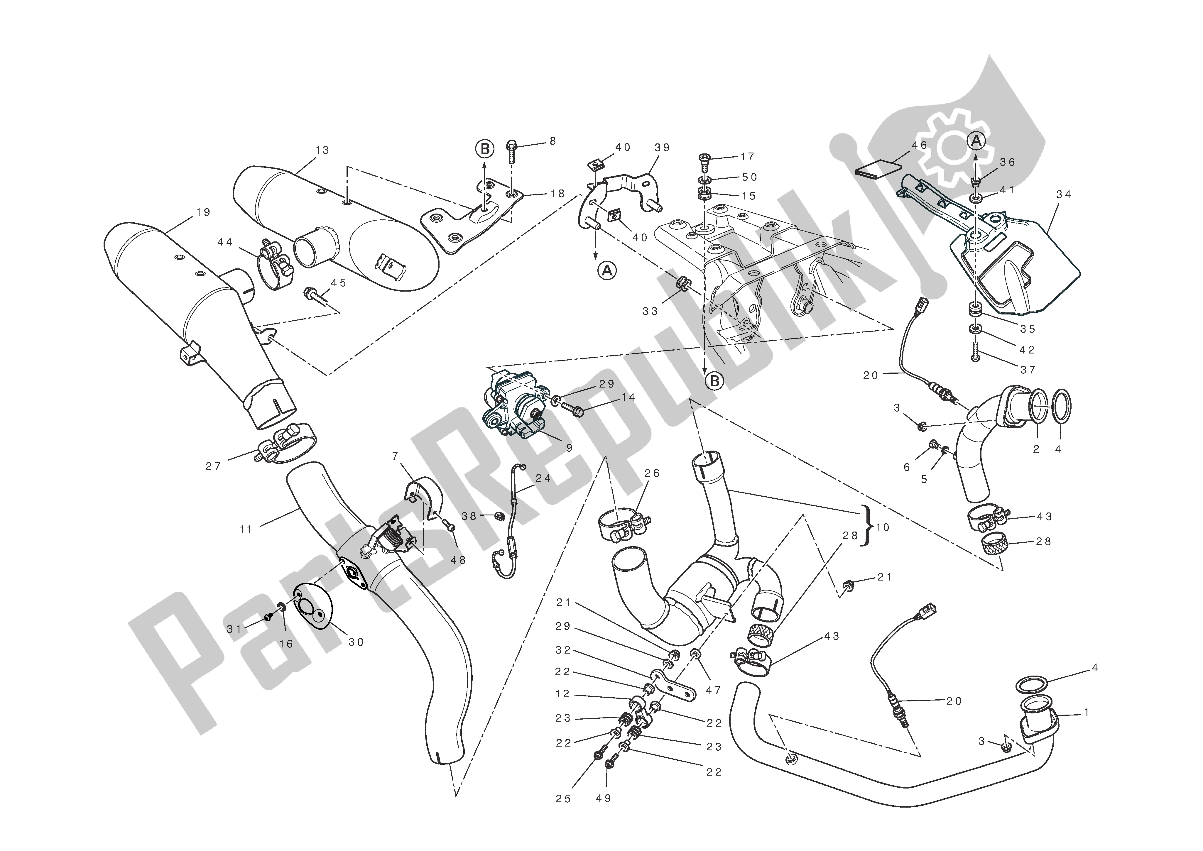 Todas las partes para Sistema De Escape de Ducati Hypermotard EVO SP 1100 2011