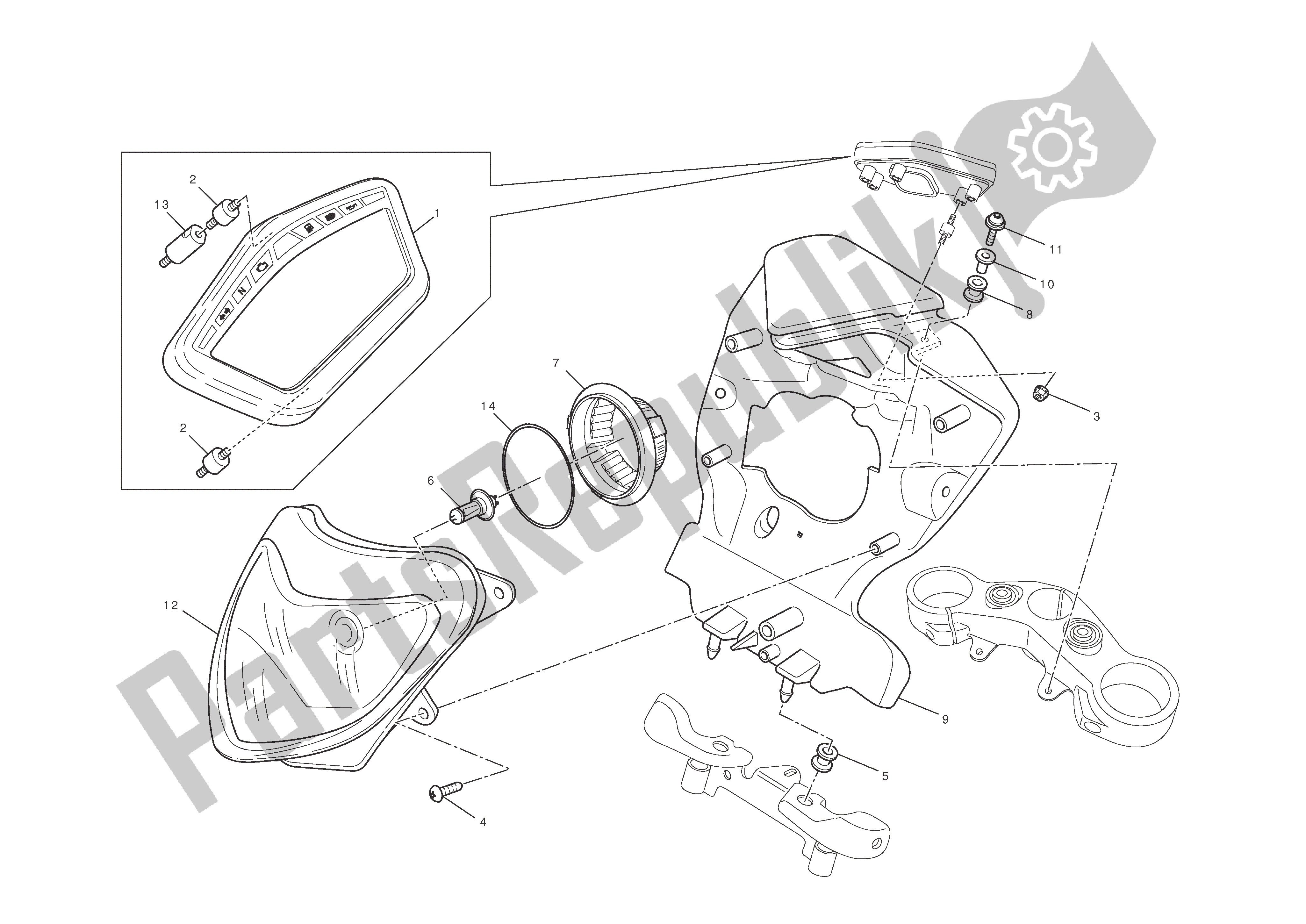 Todas las partes para Faro E Instr. Panel de Ducati Hypermotard EVO SP 1100 2011