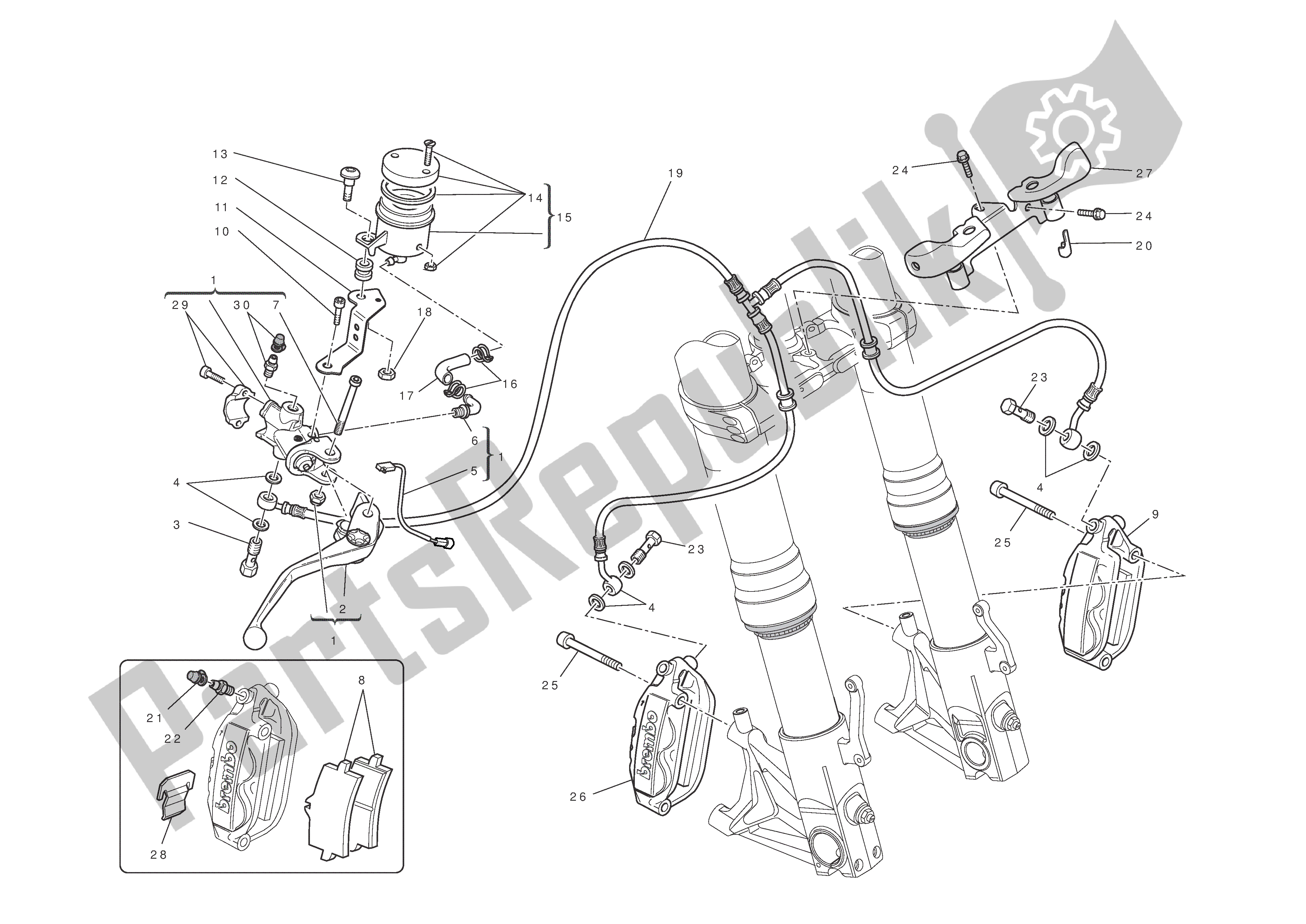 Todas las partes para Freno Frontal de Ducati Hypermotard EVO SP 1100 2011