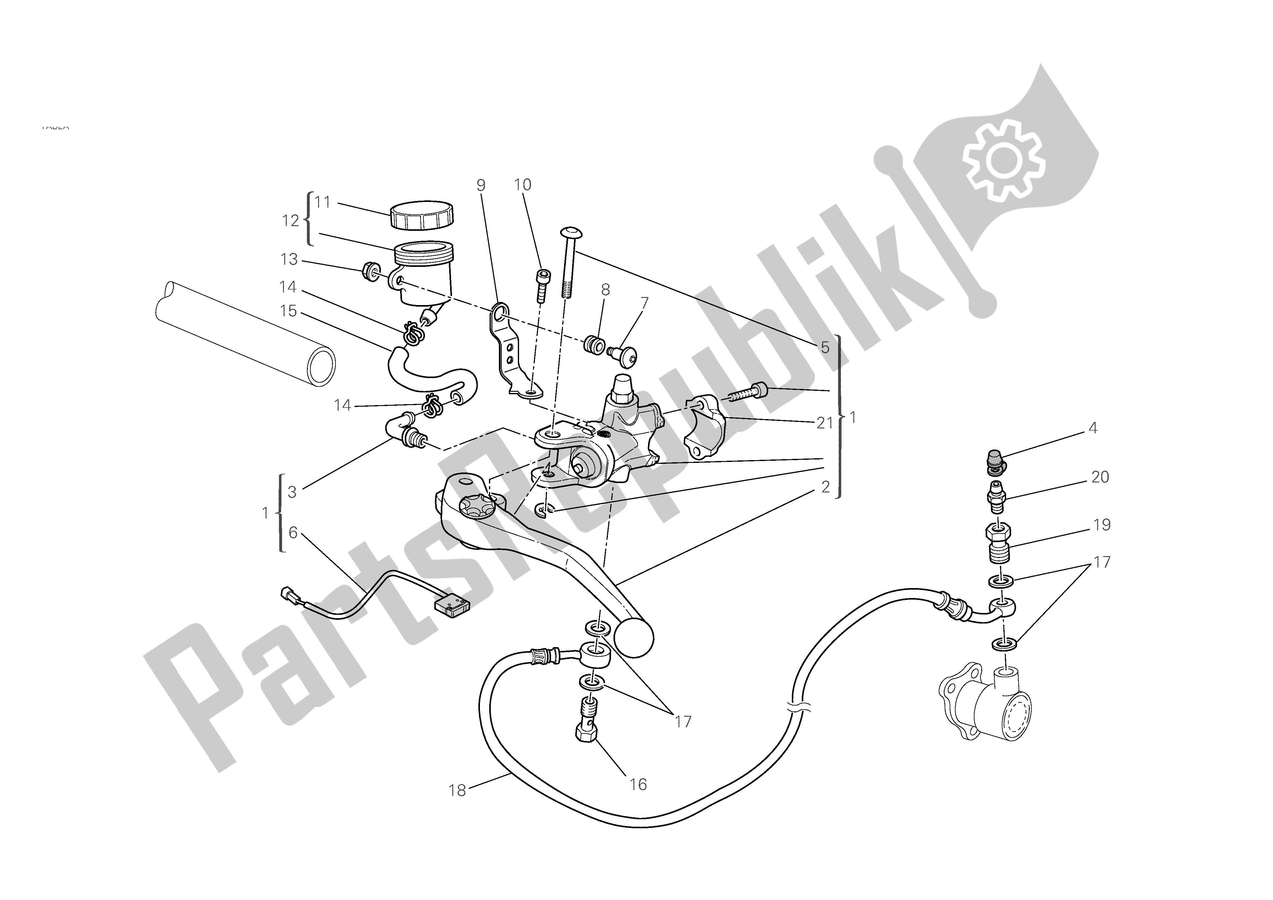 Tutte le parti per il Controllo Della Frizione del Ducati Hypermotard S 1100 2008