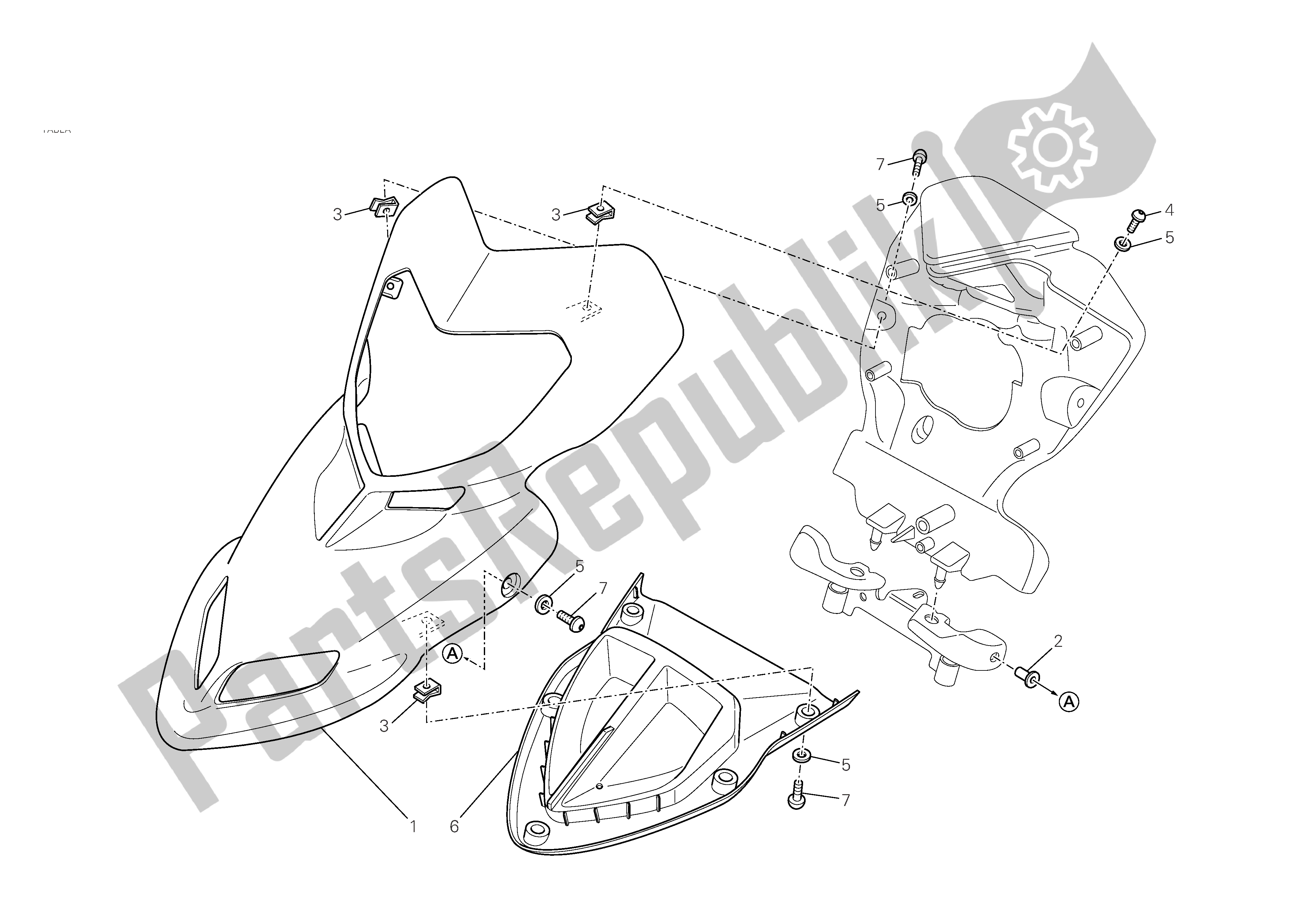 Todas las partes para Carenado De Faros de Ducati Hypermotard S 1100 2008