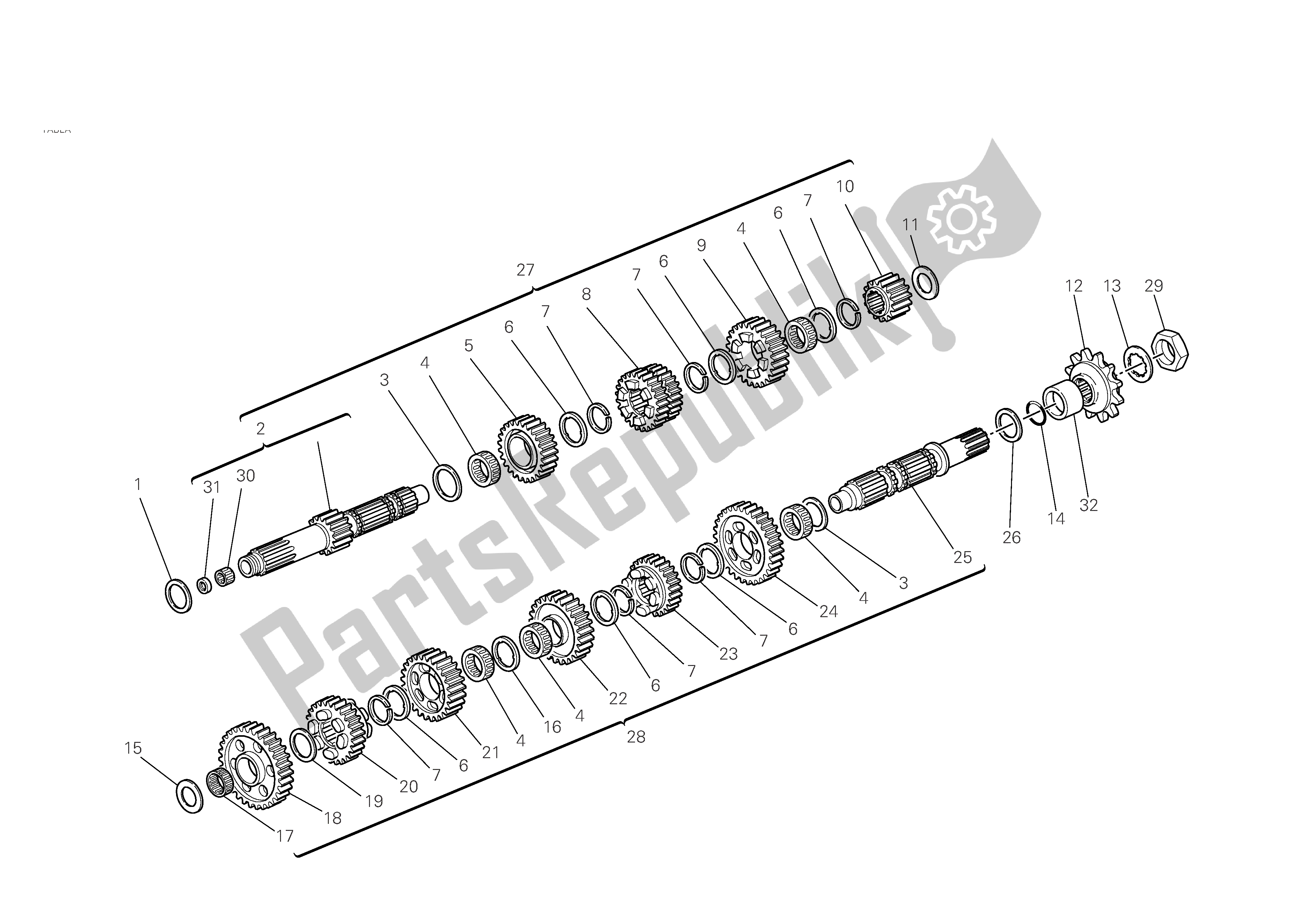 Todas las partes para Caja De Cambios de Ducati Hypermotard S 1100 2008