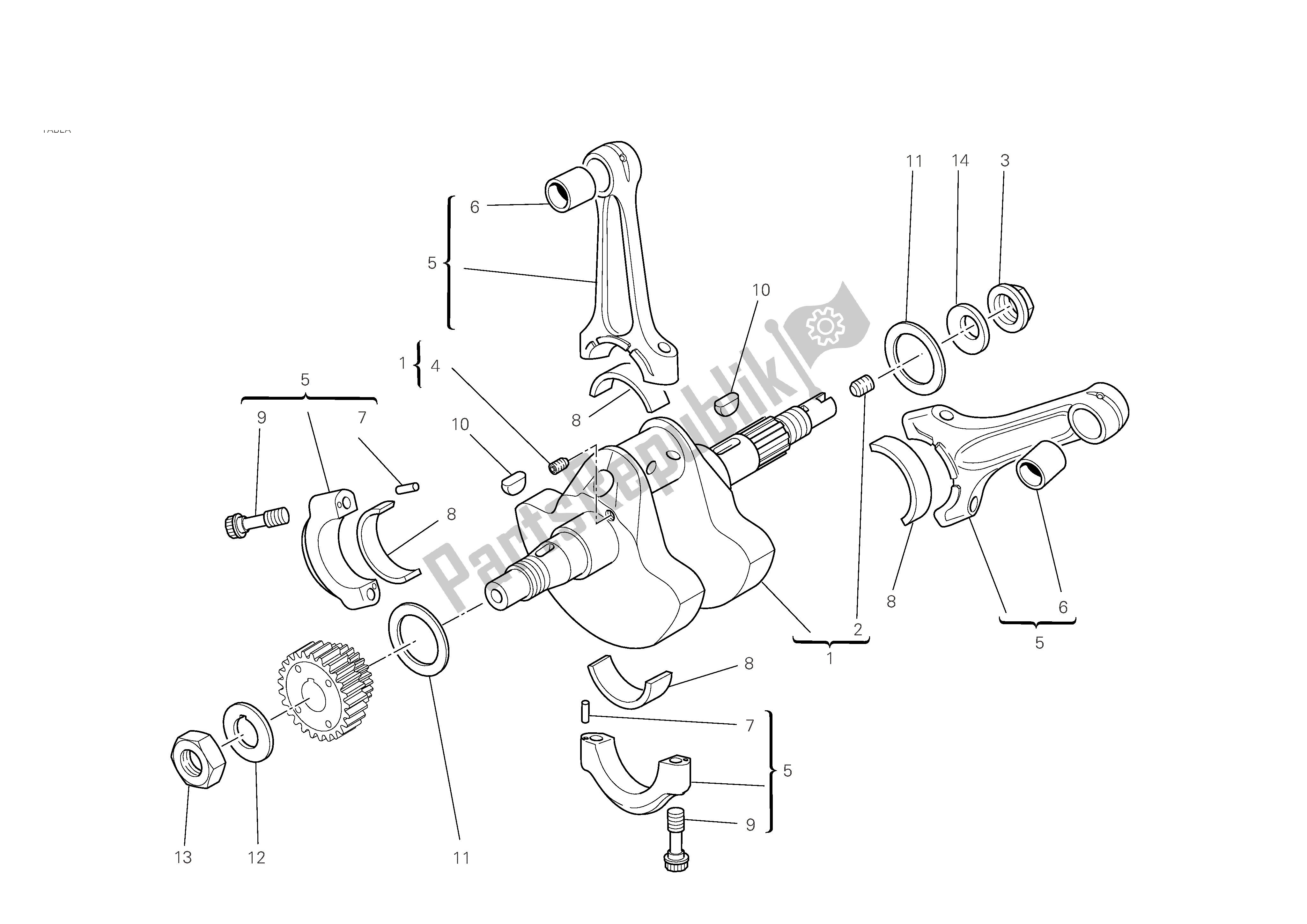 All parts for the Connecting Rods of the Ducati Hypermotard S 1100 2008