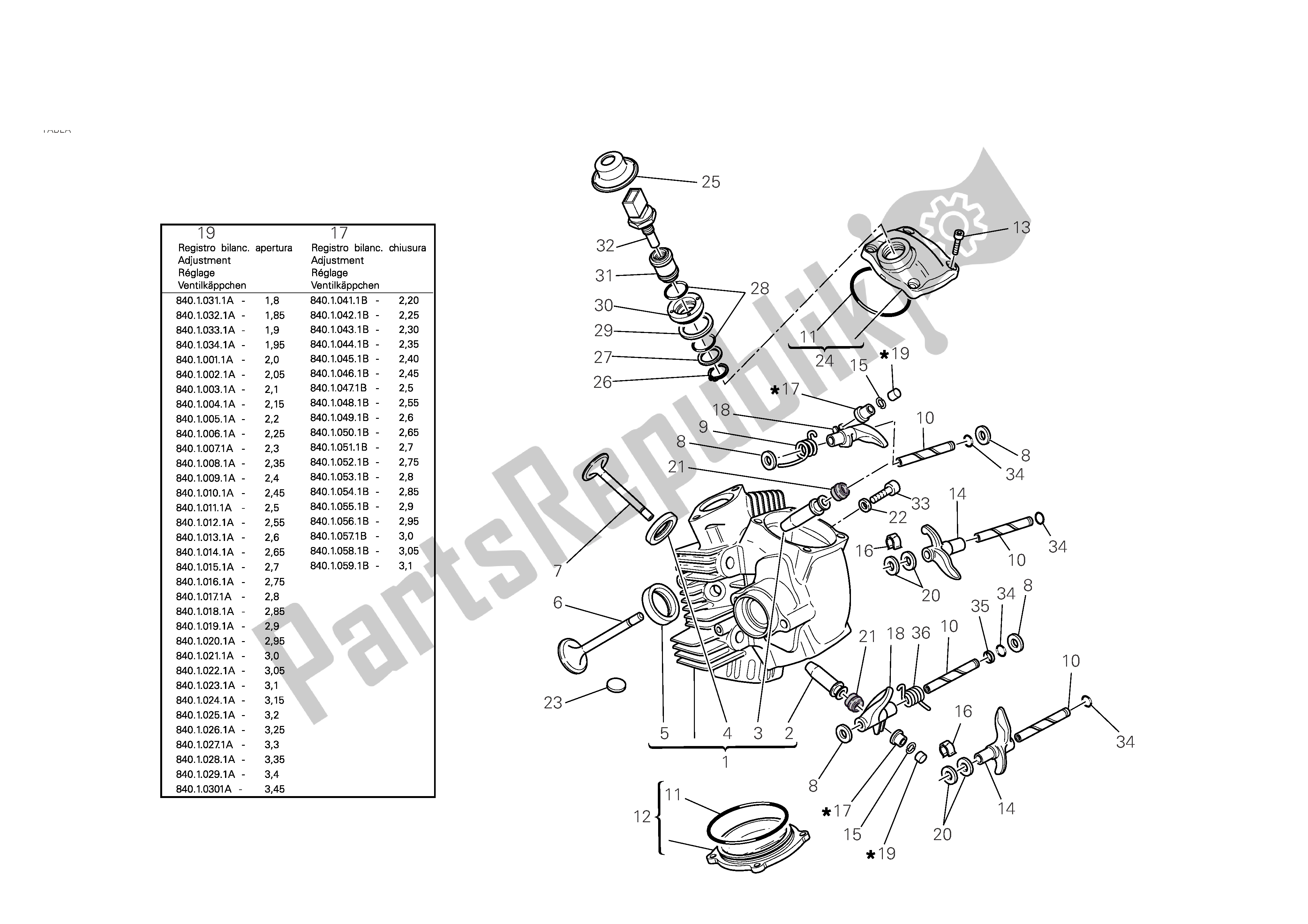 Tutte le parti per il Testata Orizzontale del Ducati Hypermotard S 1100 2008